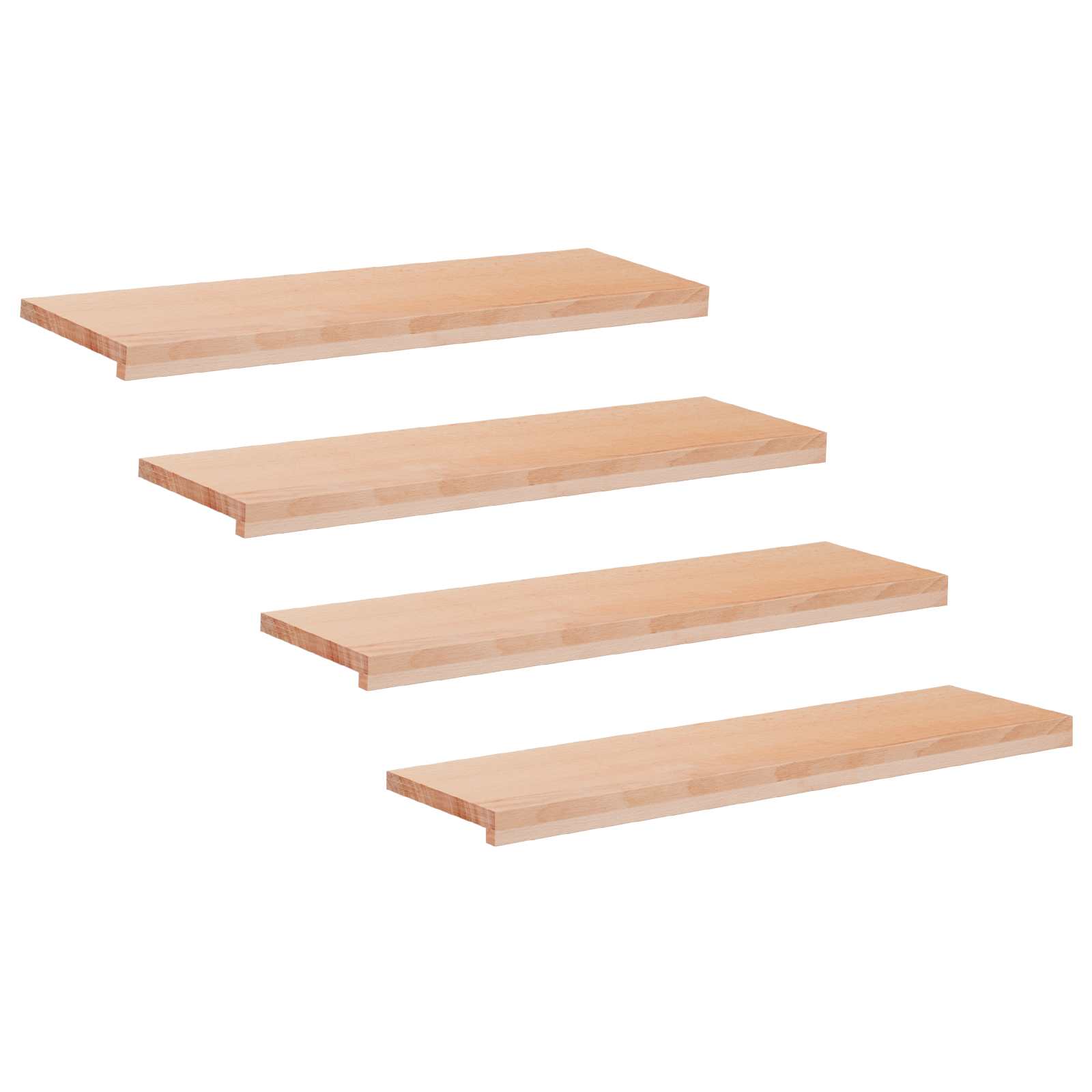 Trapmatten 4 st Naturel 90 x 30 x 2 cm Massief beukenhout image 1