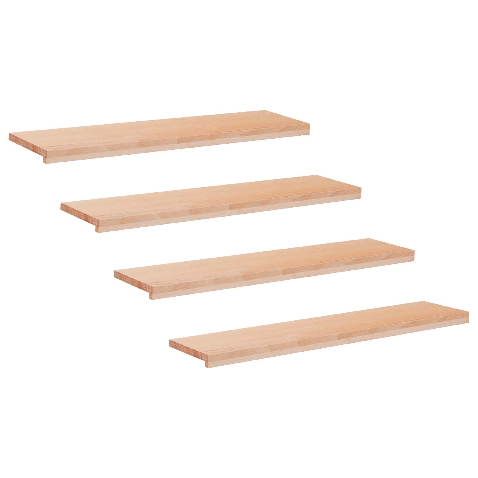 Trapmatten 4 st Naturel 120 x 30 x 2 cm Massief beukenhout image 1