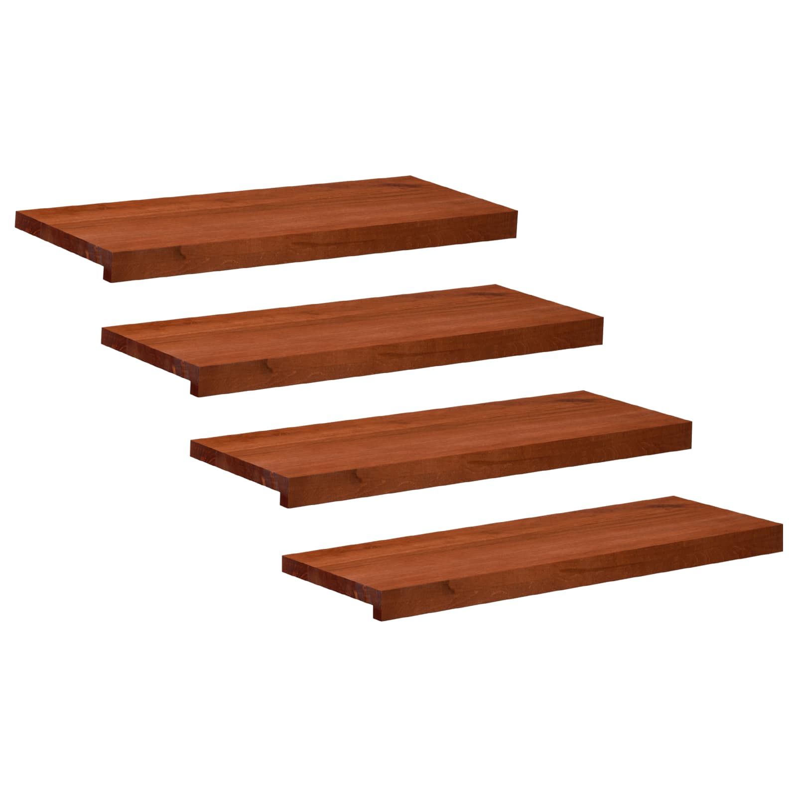 Trapmatten 4 st Bruin 70 x 30 x 2 cm Massief beukenhout image 1