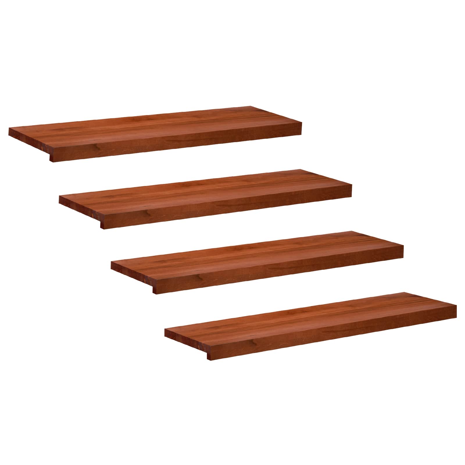 vidaXL Stopnice 4 kos 90 x 30 x 2 cm Rjava Trda bukovina