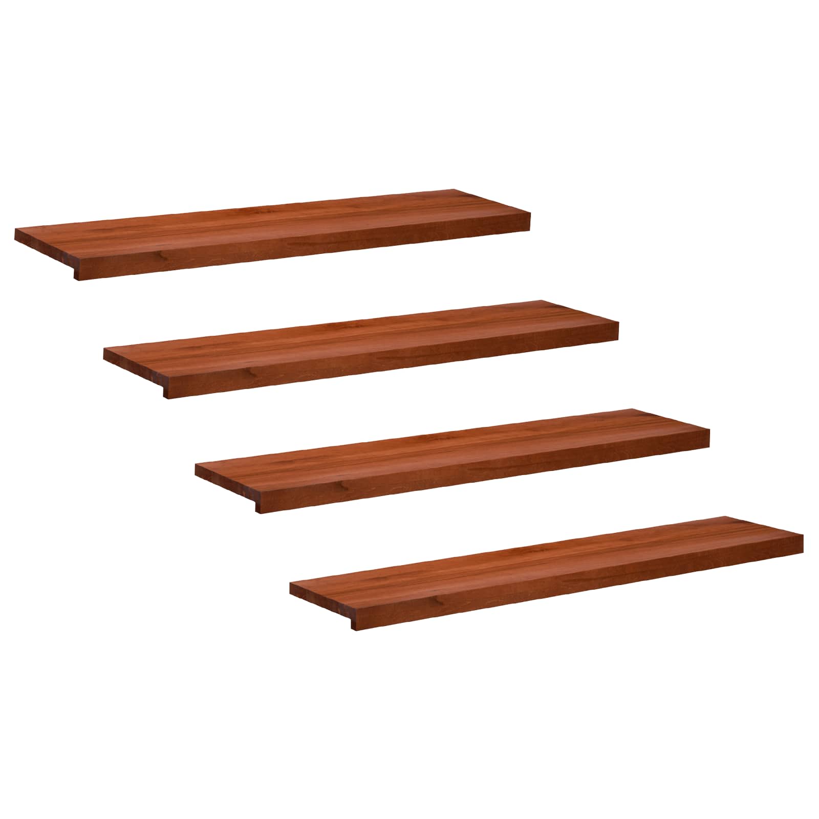 Trapmatten 4 st Bruin 120 x 30 x 2 cm Massief beukenhout image 1