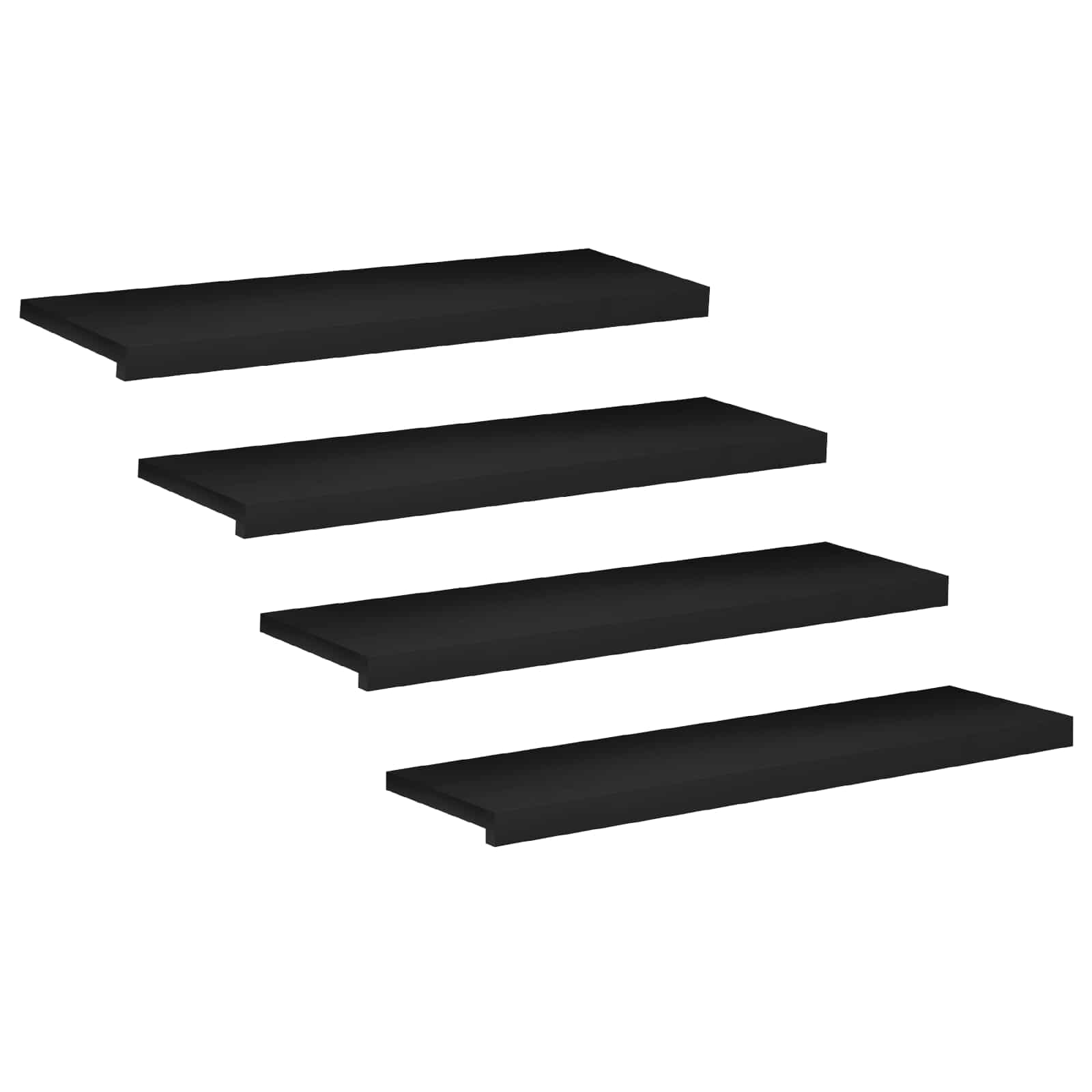 Traplopers 4 st 90 x 30 x 2 cm Zwart Massief beukenhout image 2