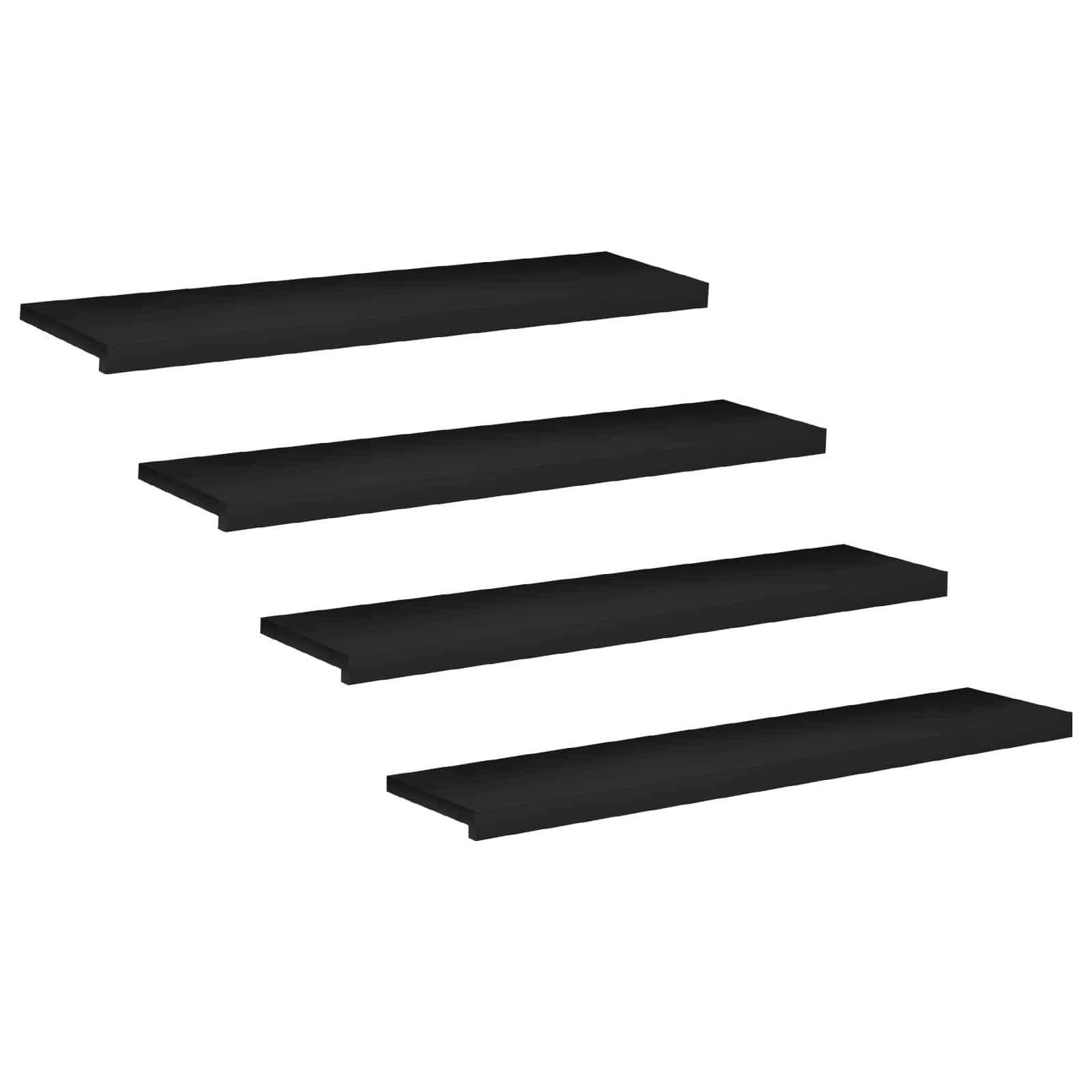 Traplopers 4 st 120 x 30 x 2 cm Zwart Massief beukenhout image 2