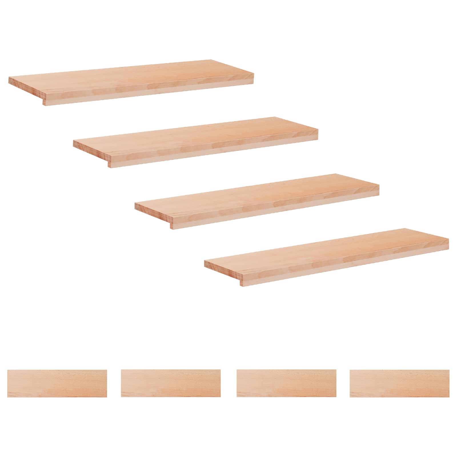 Trapmatten 8 st Naturel 90 x 30 x 2 cm Massief beukenhout image 1