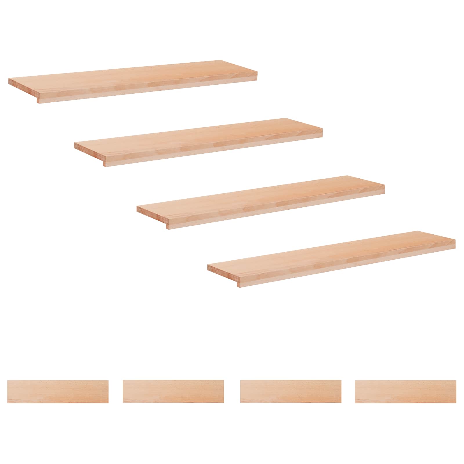 Trapmatten 8 st Naturel 110 x 30 x 2 cm Massief beukenhout image 1