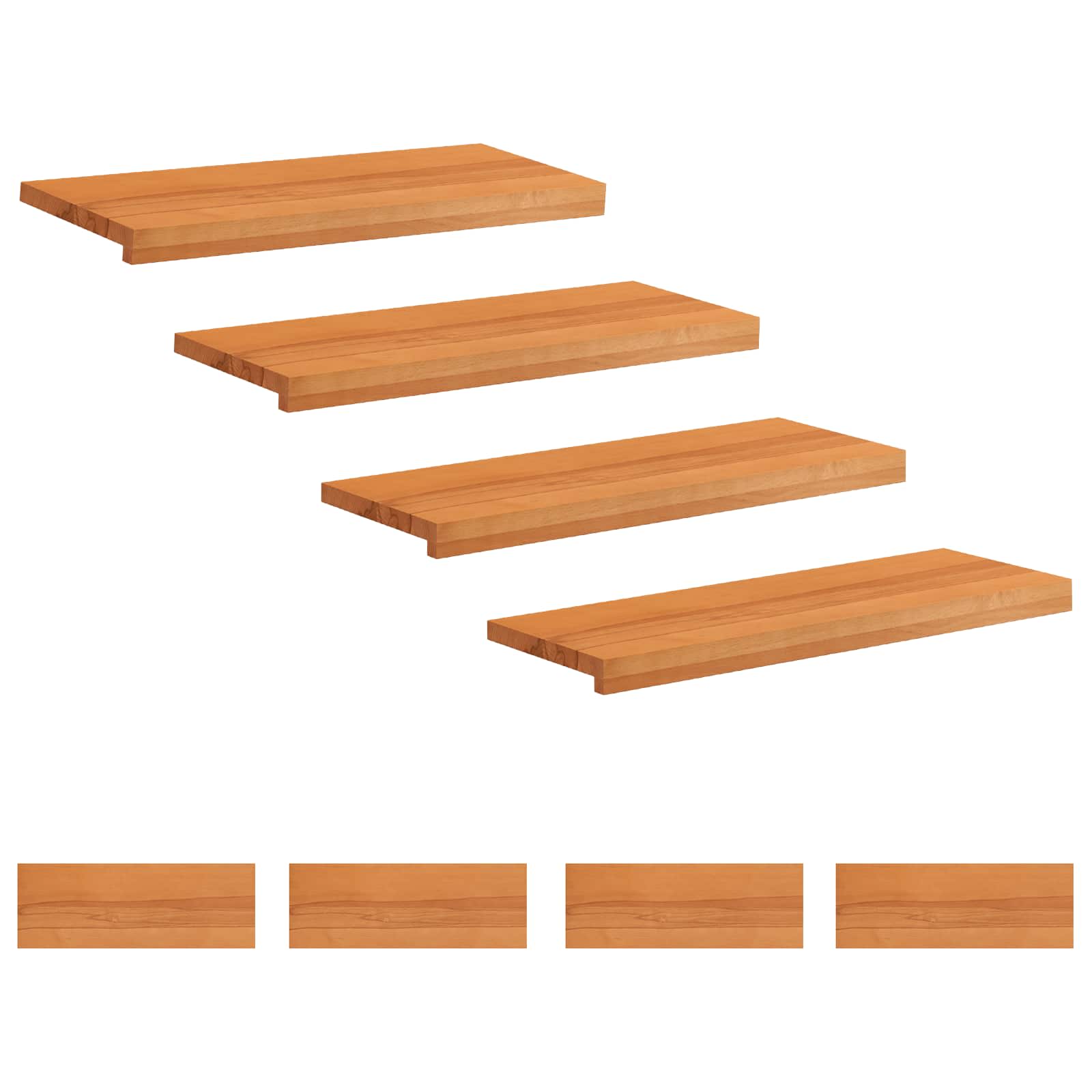 vidaXL Stopnice 8 kos 80 x 25 x 2 cm Svetlo rjava Trda bukovina