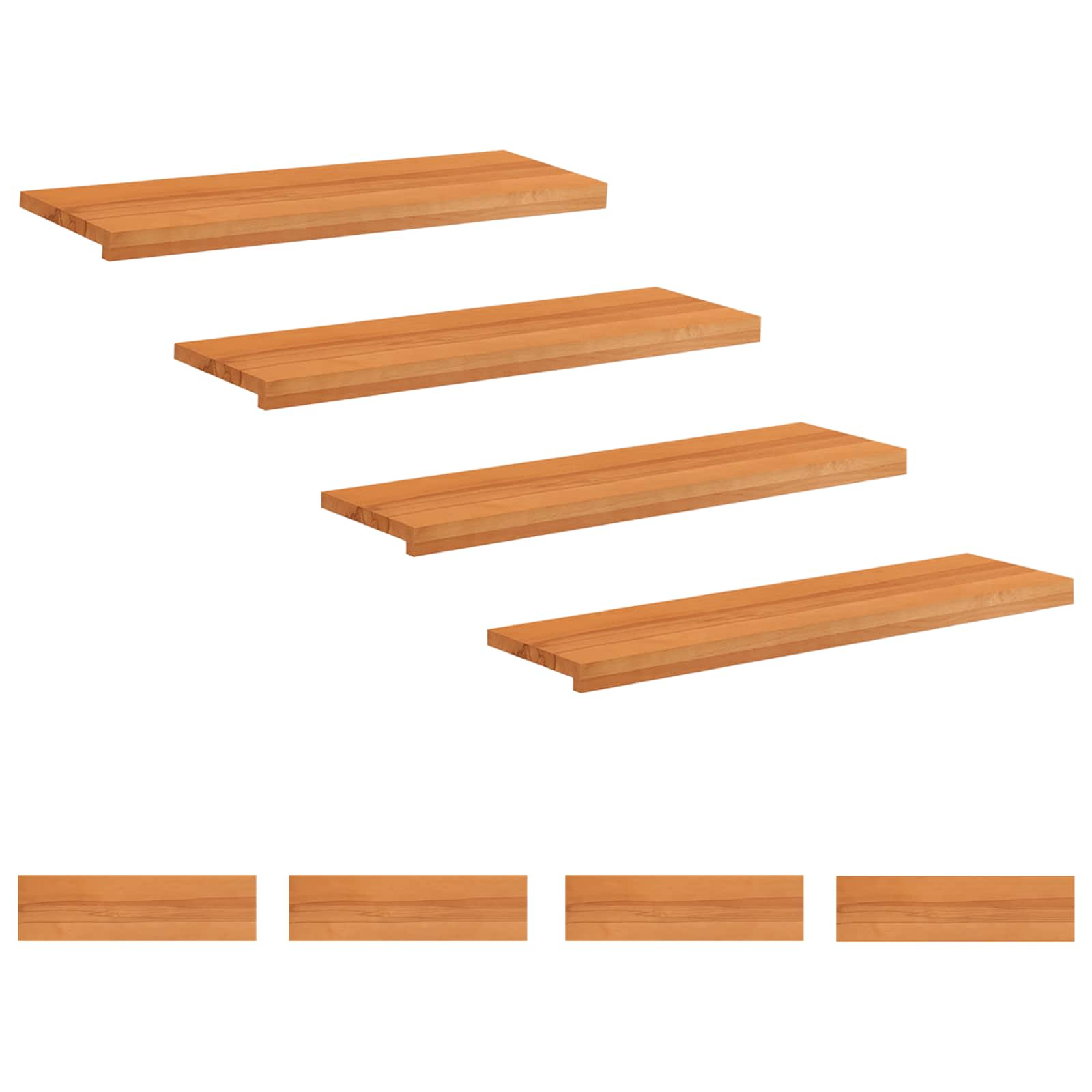 Trapmatten 8 st Licht Bruin 100 x 30 x 2 cm Massief beukenhout image 1