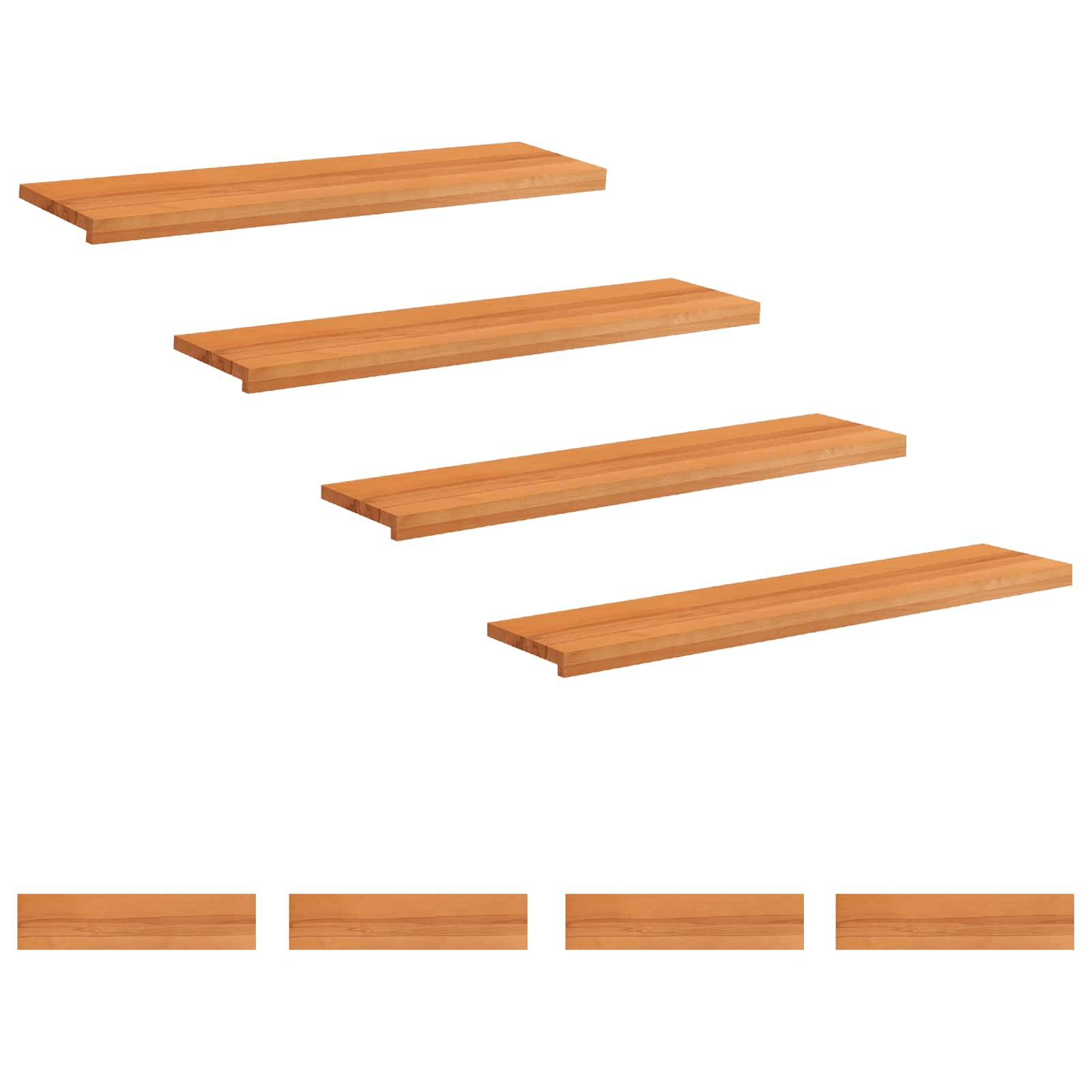 Trapmatten 8 st Licht Bruin 110 x 30 x 2 cm Massief beukenhout image 1