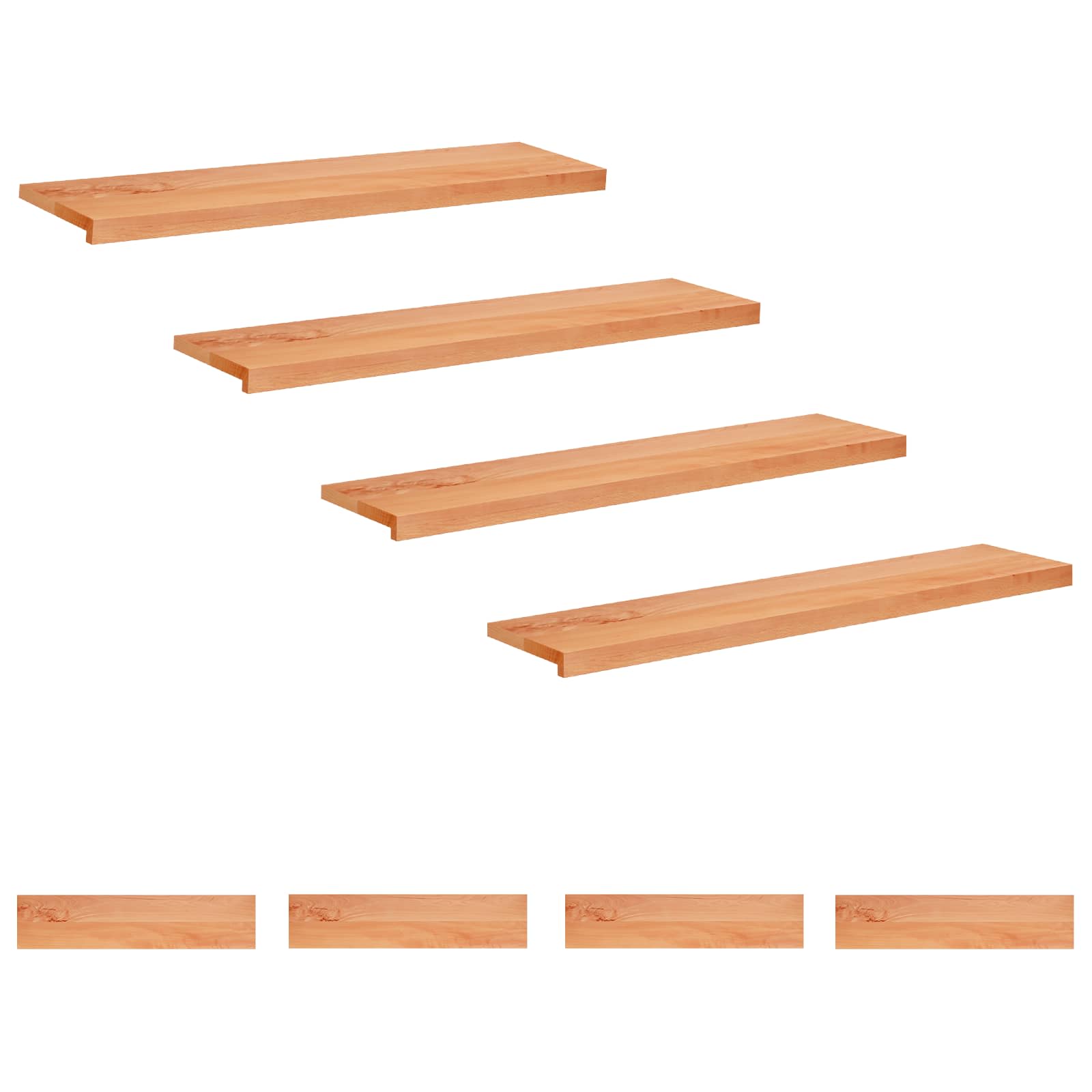 Trapmatten 8 st Lak 120 x 25 x 2 cm Massief beukenhout image 1