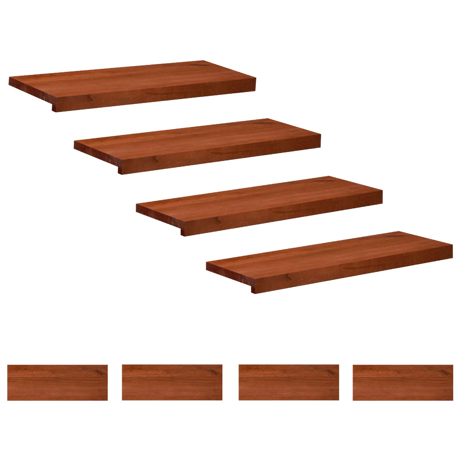 vidaXL Stopnice 8 kos 70 x 25 x 2 cm Rjava Trda bukovina