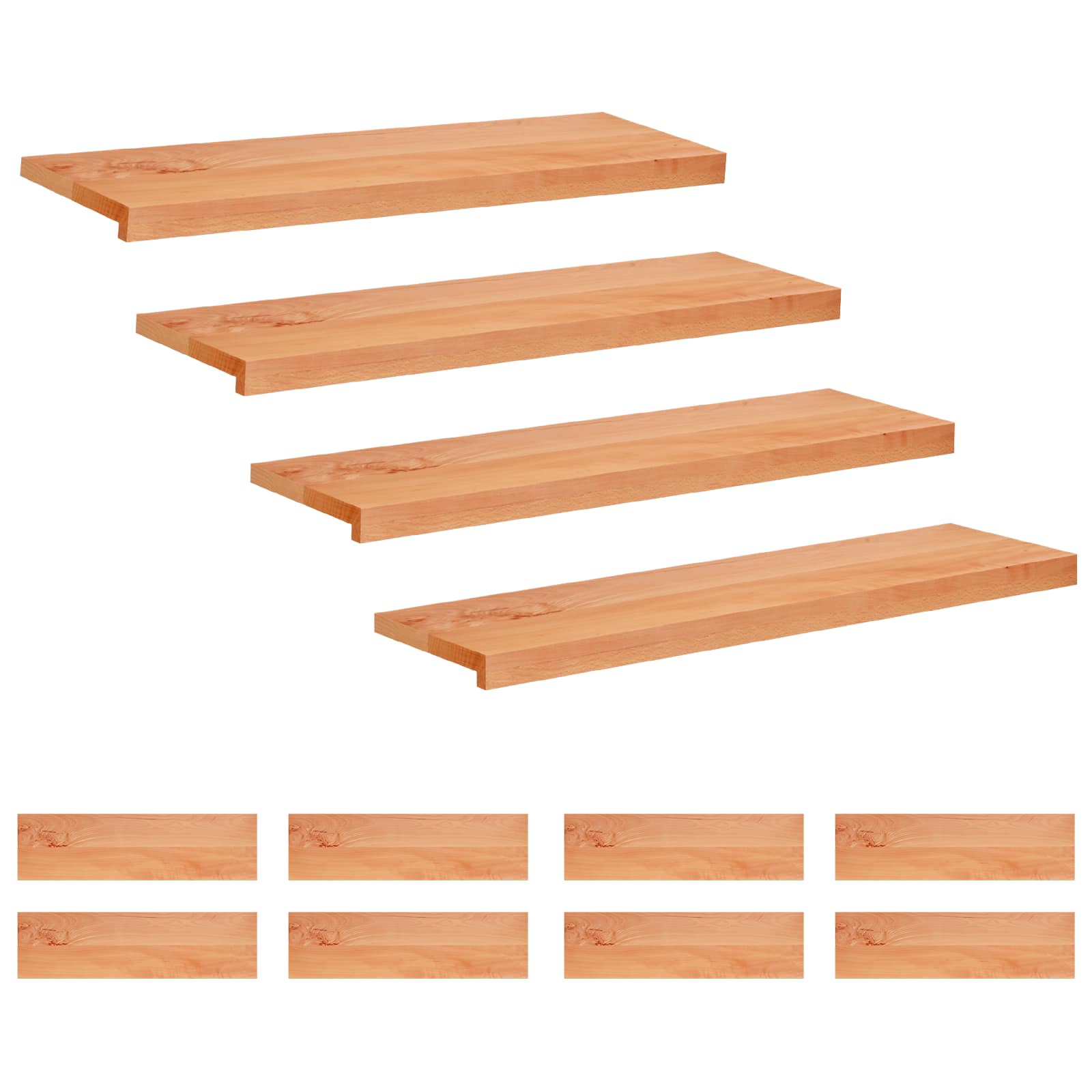 Trapmatten 12 st Lak 100 x 30 x 2 cm Massief beukenhout image 1