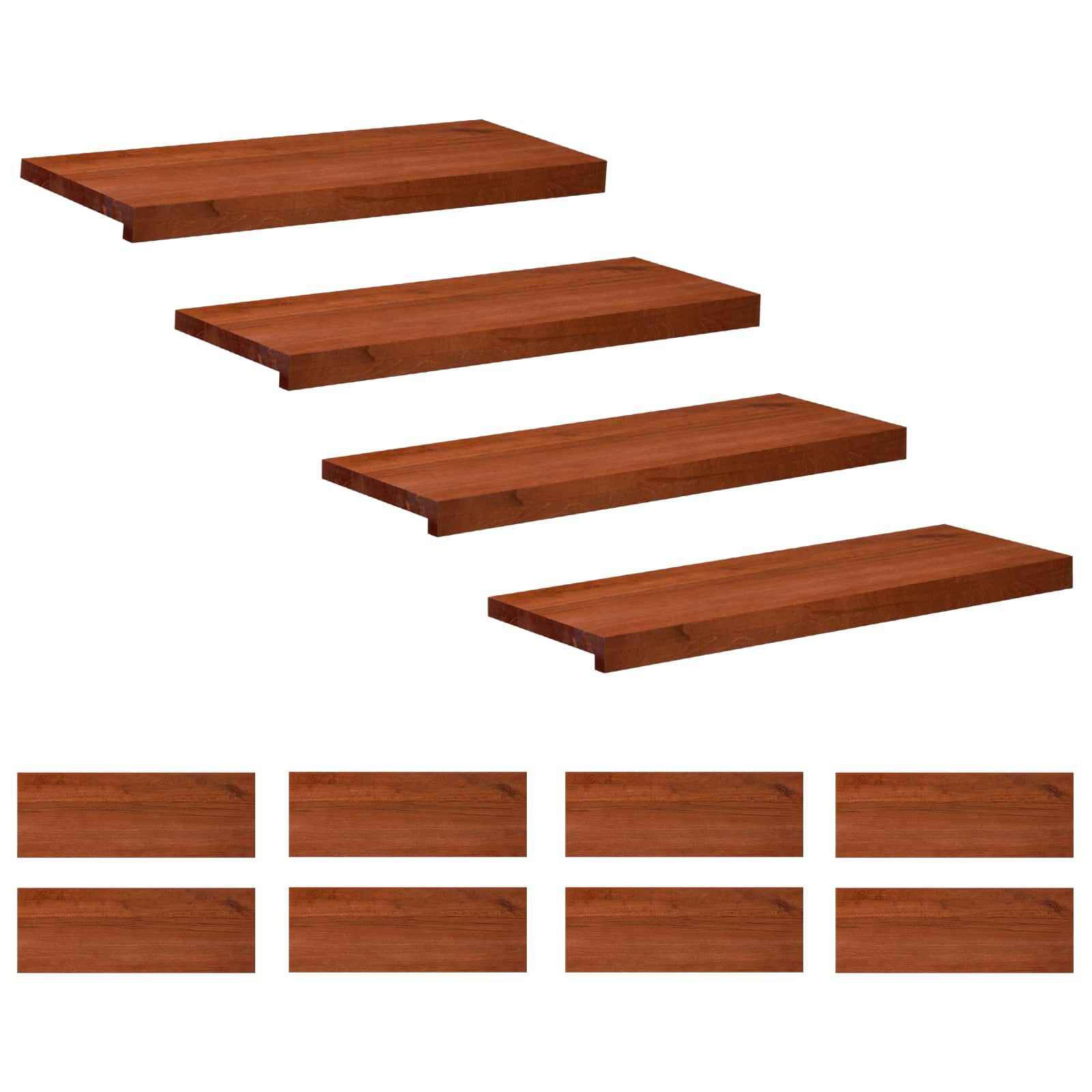 Trapmatten 12 st Bruin 70 x 25 x 2 cm Massief beukenhout image 1