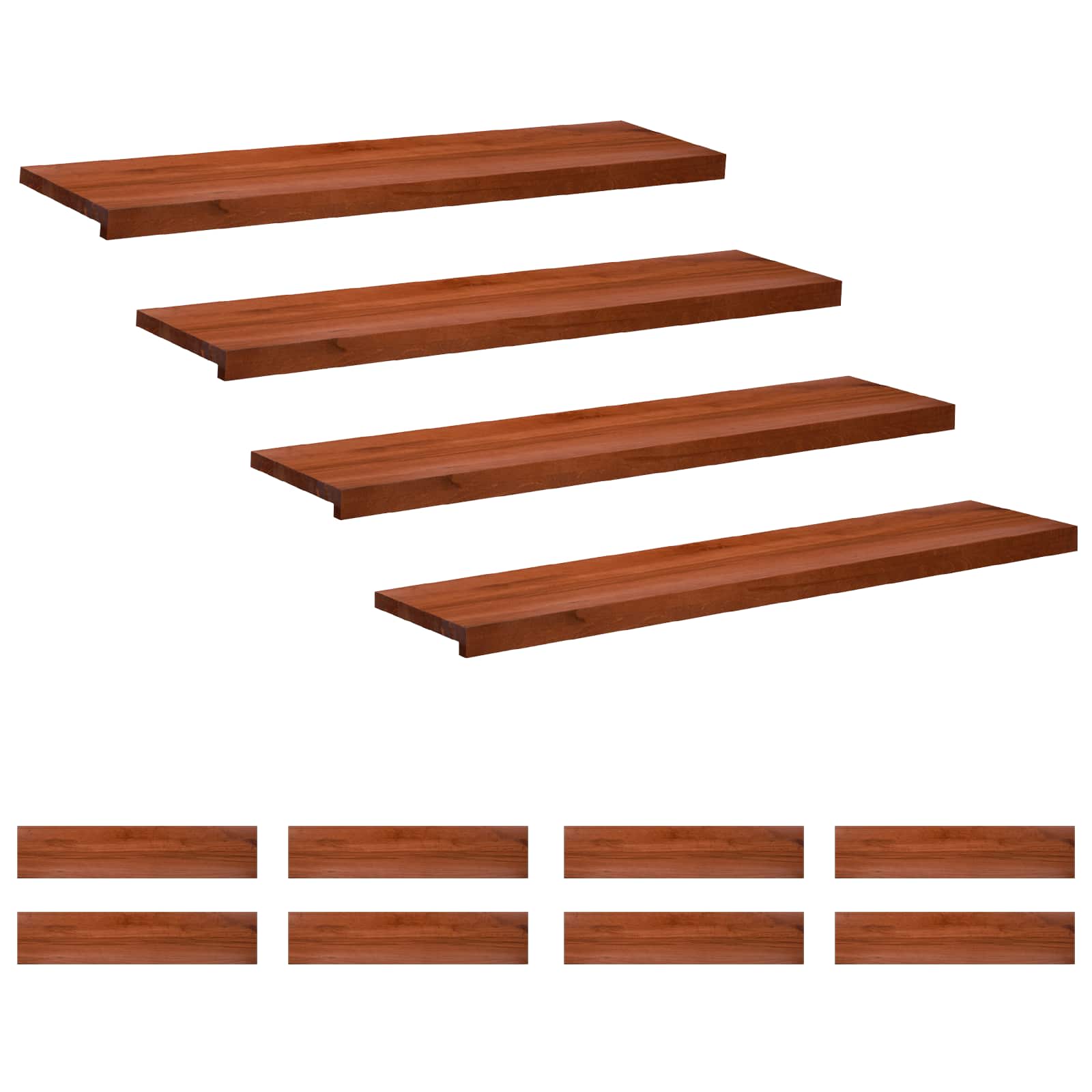 Trapmatten 12 st Bruin 110 x 30 x 2 cm Massief beukenhout image 1
