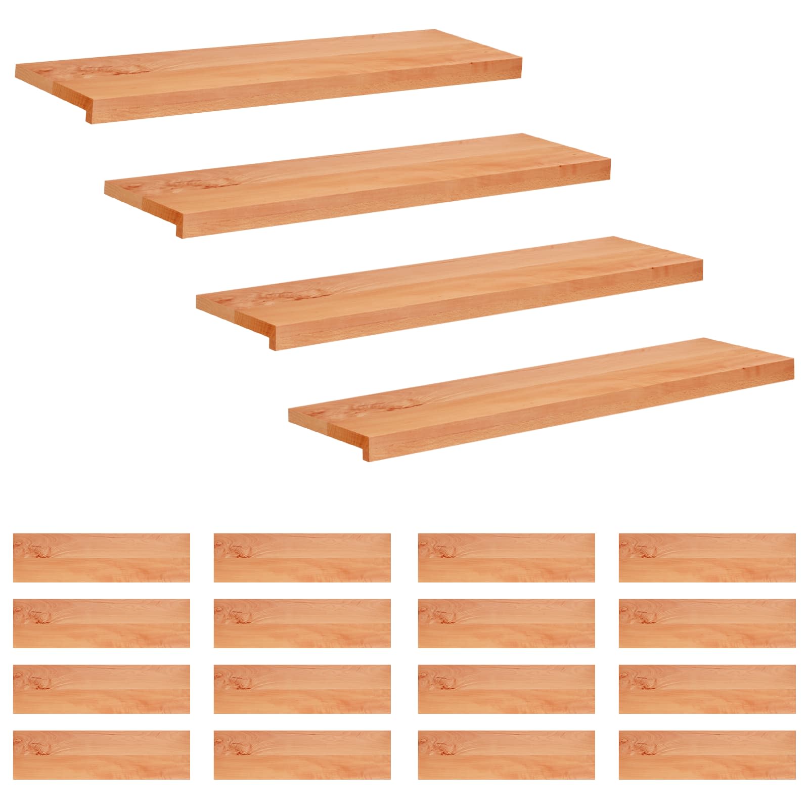 Trapmatten 20 st Lak 90 x 25 x 2 cm Massief beukenhout image 1