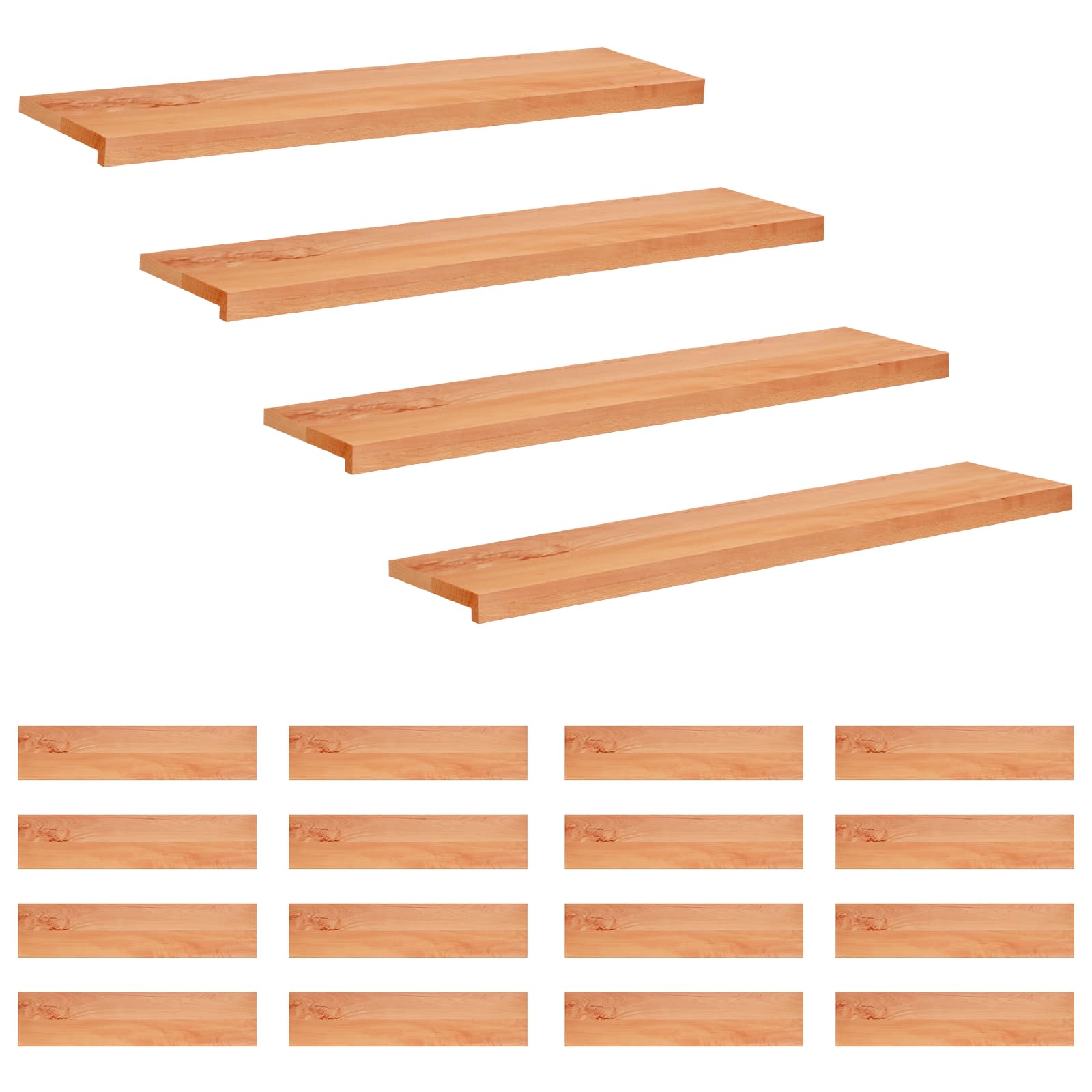 Trapmatten 20 st Lak 110 x 30 x 2 cm Massief beukenhout image 1