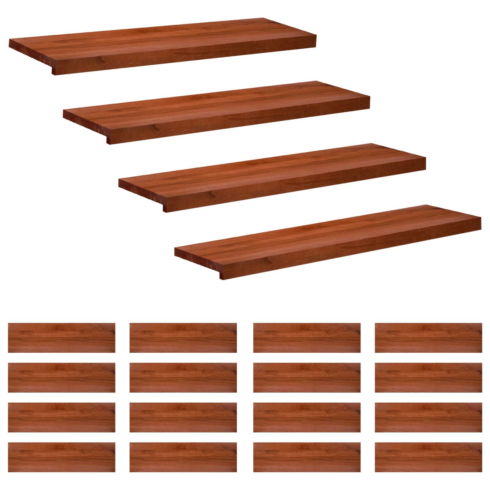 Traplopers 20 st 90 x 25 x 2 cm Bruin Massief beukenhout image 1