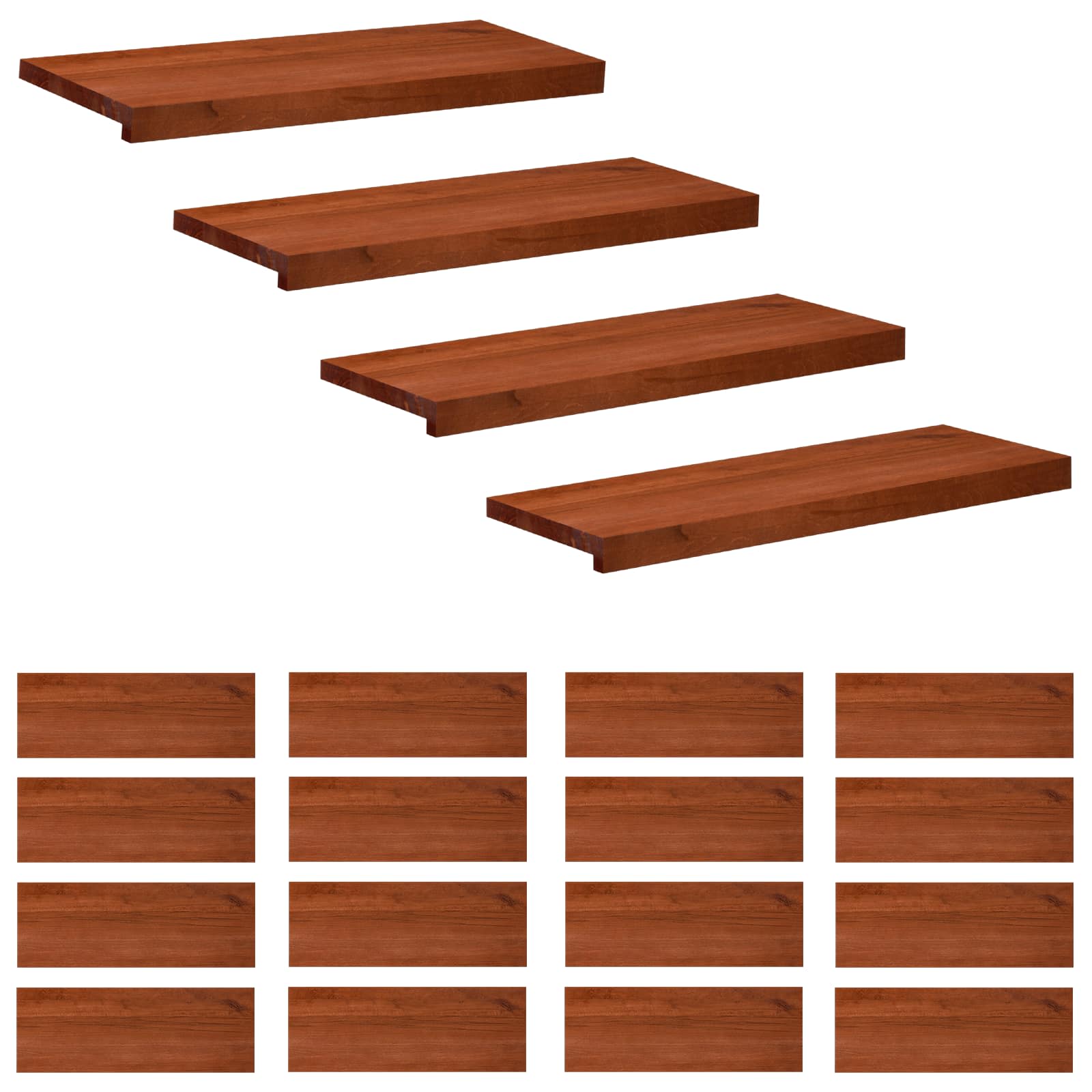 Trapmatten 20 st Bruin 80 x 30 x 2 cm Massief beukenhout image 1
