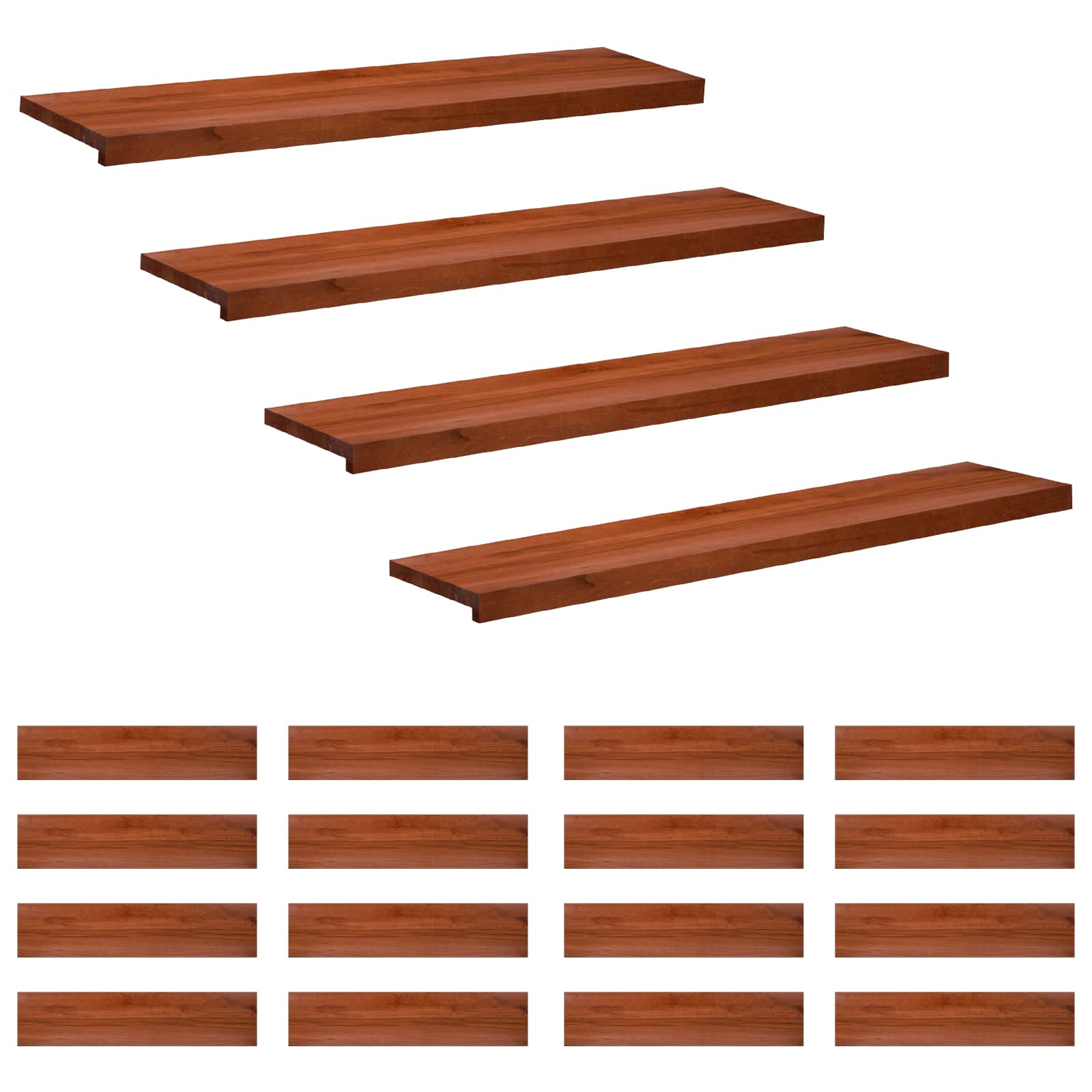 Trapmatten 20 st Bruin 110 x 30 x 2 cm Massief beukenhout image 1