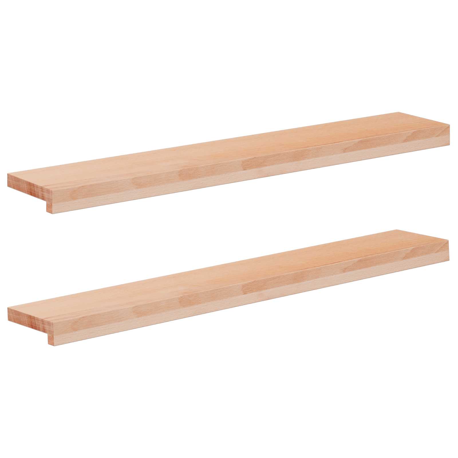 vidaXL Vindueskarme 2 stk. Naturfarvet 90 x 15 x 2 cm Solid bøg