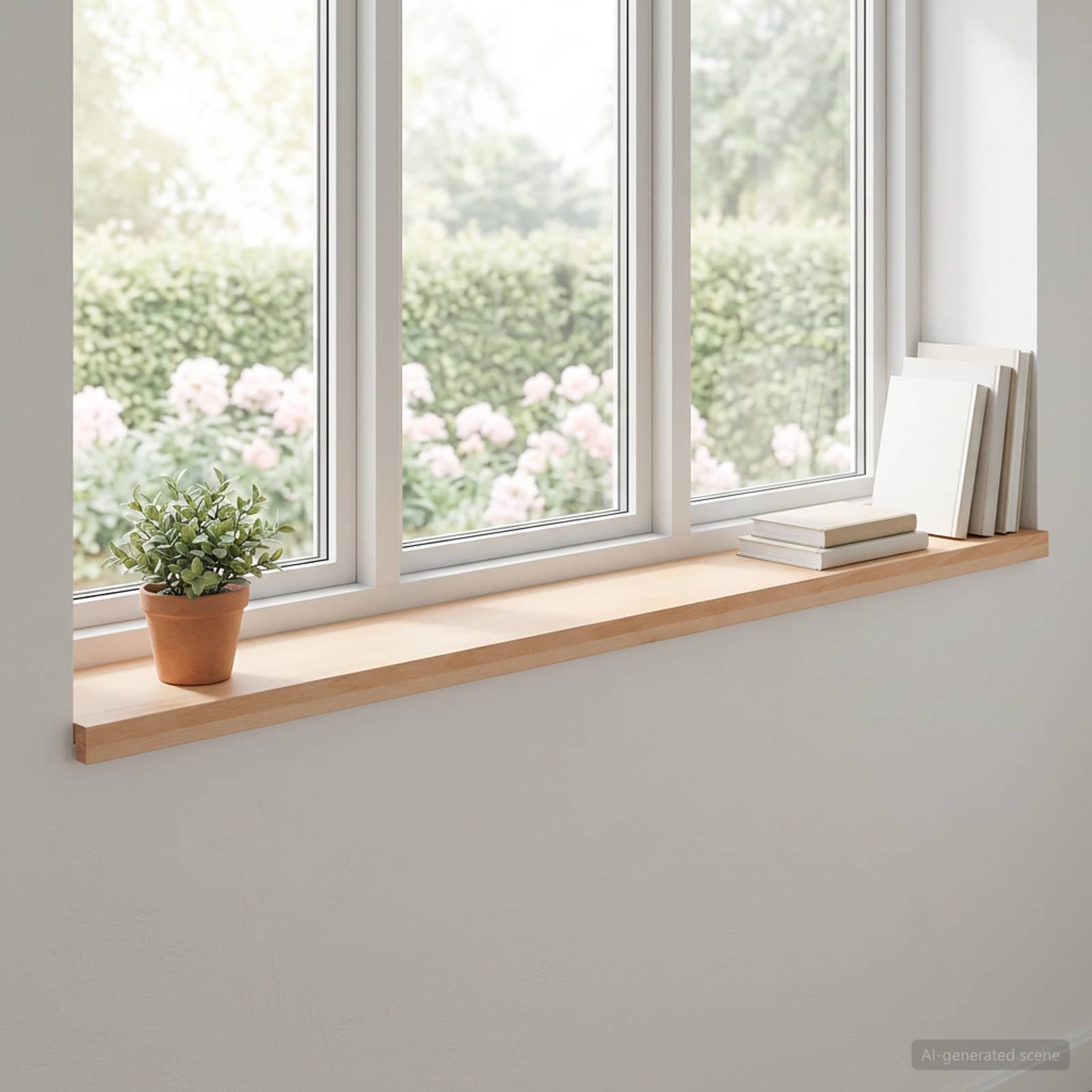 vidaXL Vindueskarme 2 stk. Naturfarvet 140 x 15 x 2 cm Solid bøg