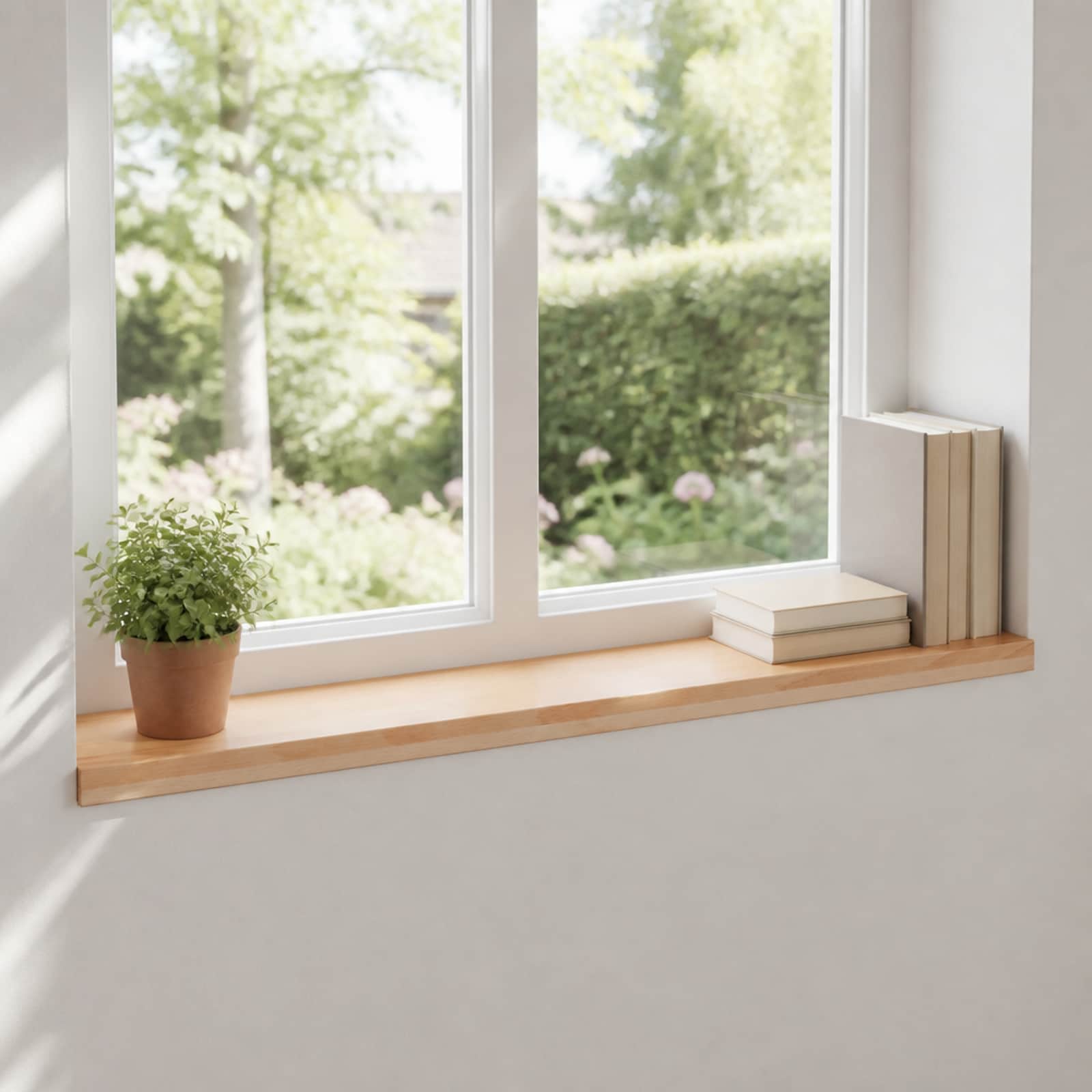 vidaXL Vindueskarme 2 stk. Naturfarvet 90 x 20 x 2 cm Solid bøg