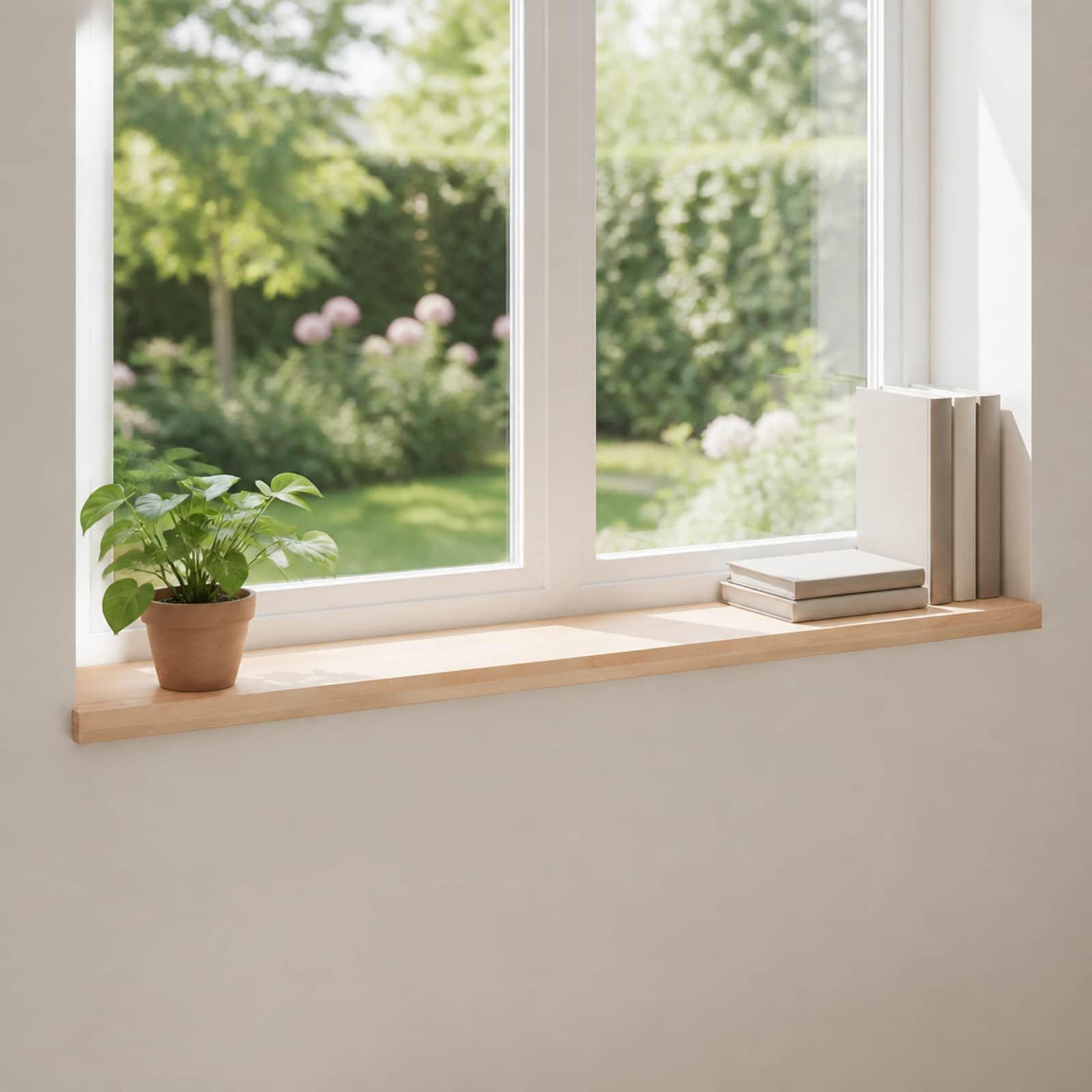vidaXL Vindueskarme 2 stk. Naturfarvet 110 x 30 x 2 cm Solid bøg