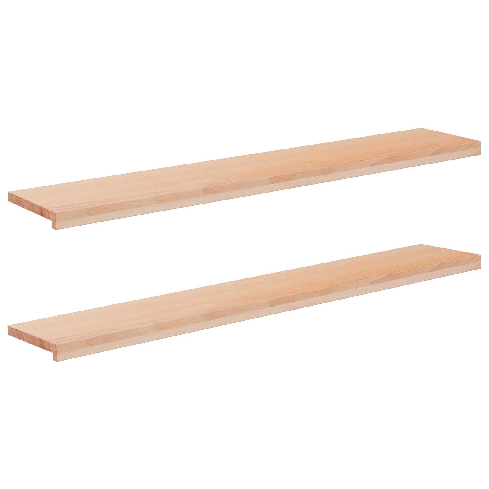 vidaXL Vindueskarme 2 stk. Naturfarvet 160 x 30 x 2 cm Solid bøg