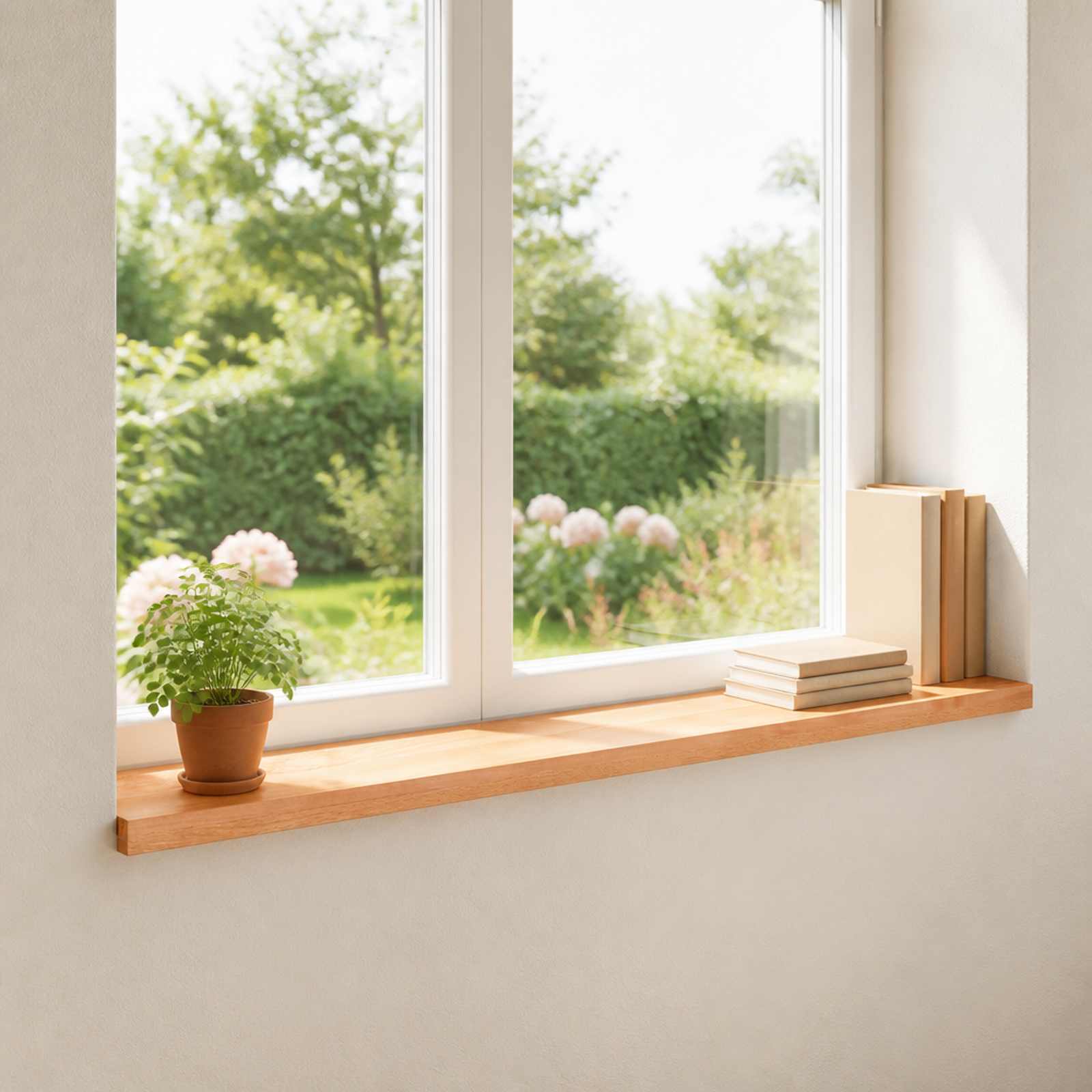vidaXL Vindueskarme 2 stk. Lak 120 x 15 x 2 cm Solid bøg