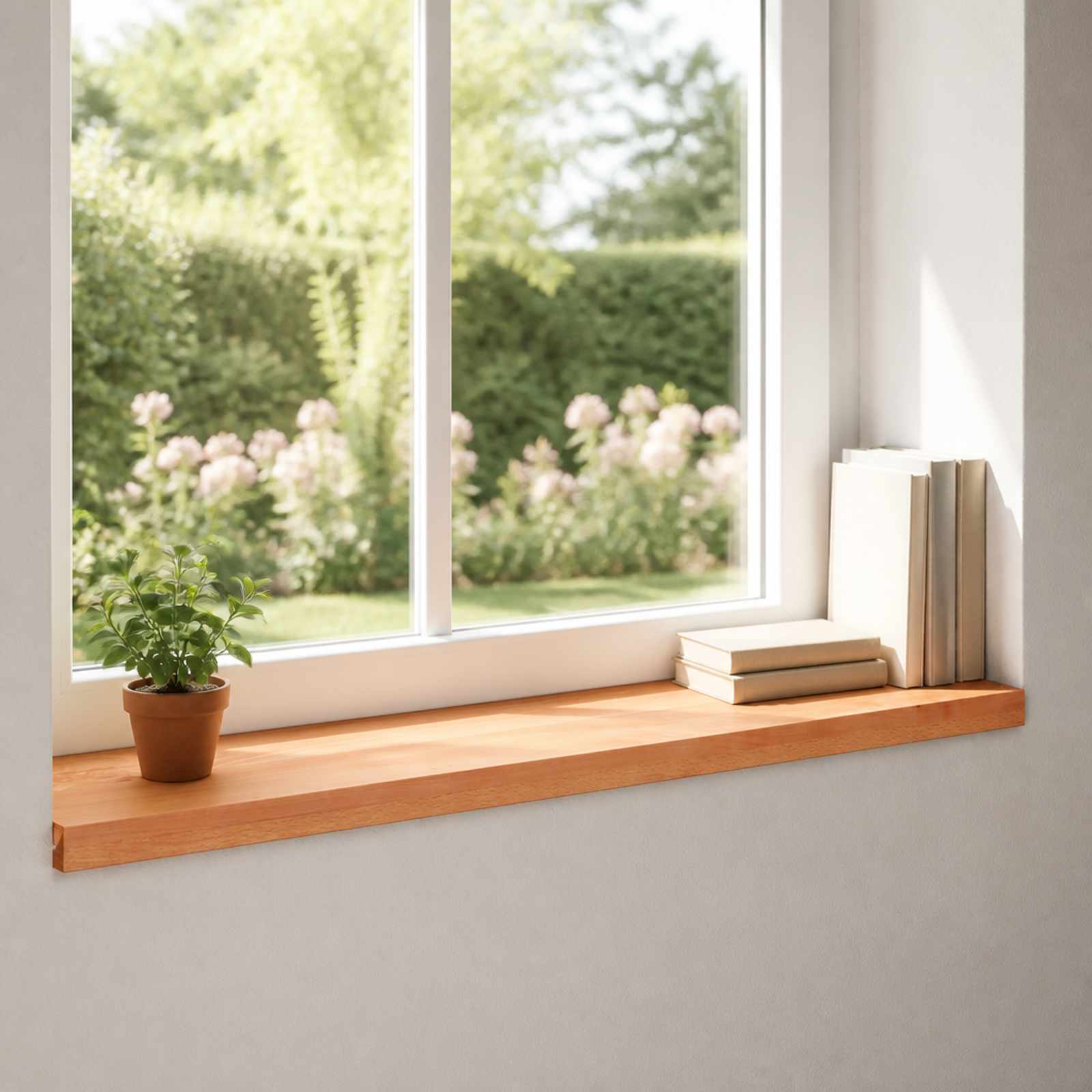 vidaXL Vindueskarme 2 stk. Lakeret 80x 30 x 2 cm Solid bøg