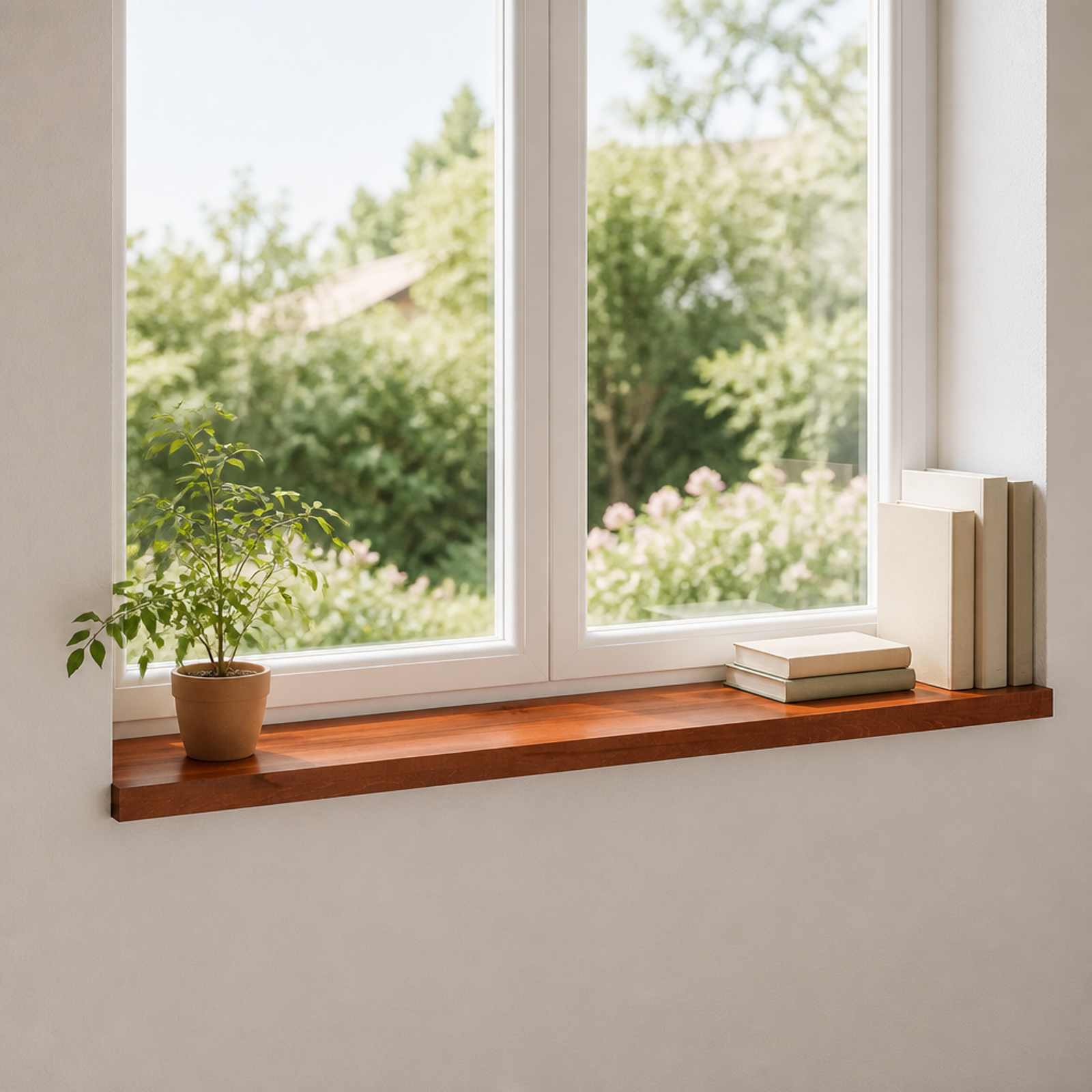 vidaXL Vindueskarme 2 stk. Brun 140 x 25 x 2 cm Solid bøg