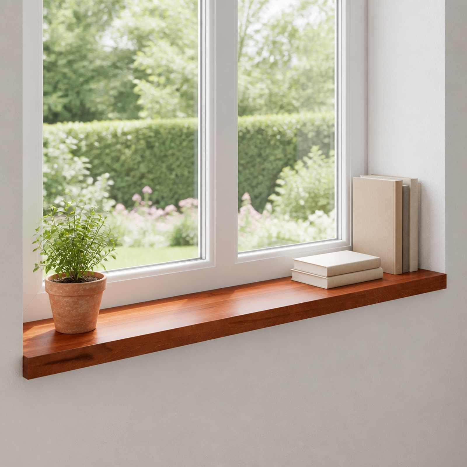 vidaXL Vindueskarme 2 stk. Brun 100 x 30 x 2 cm Solid bøg