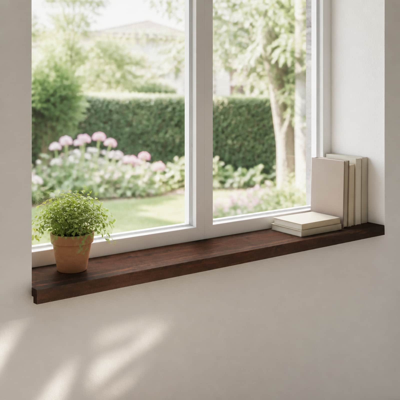 vidaXL Vindueskarme 2 stk. Mørk Brun 140 x 30 x 2 cm Solid bøg