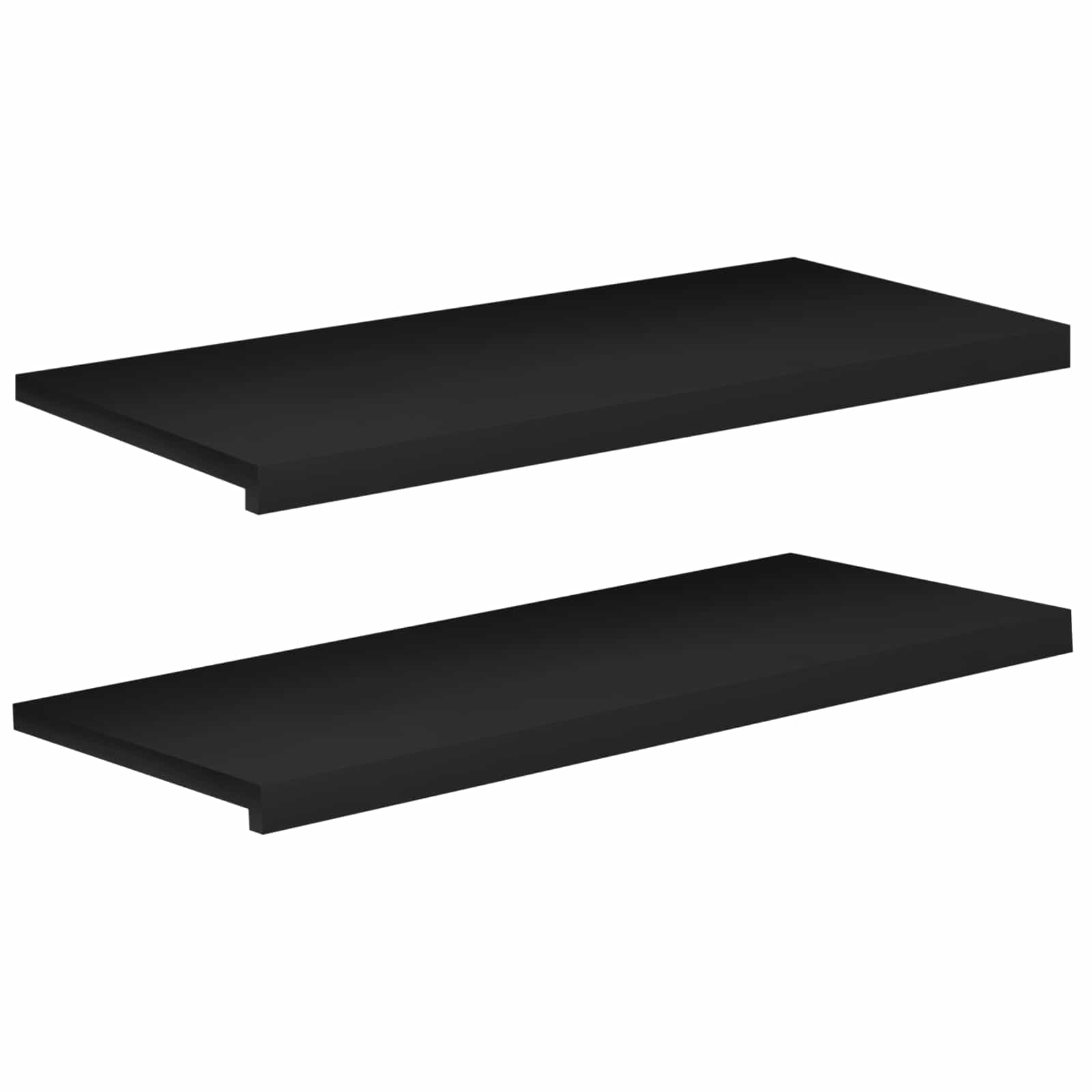 Парапети за прозорци 2 бр. Черно 100 x 40 x 2 cm Солидно бук — изображение 2