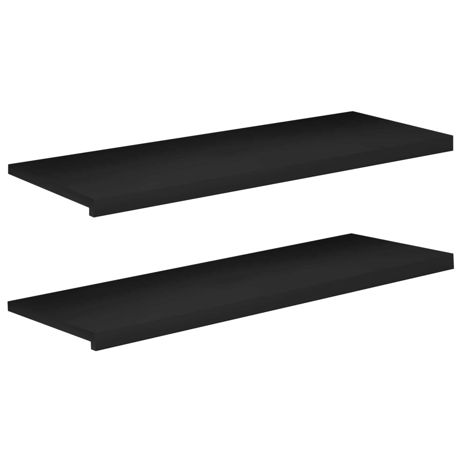 Парапети за прозорци 2 бр. Черно 120 x 40 x 2 cm Солидно бук — изображение 2