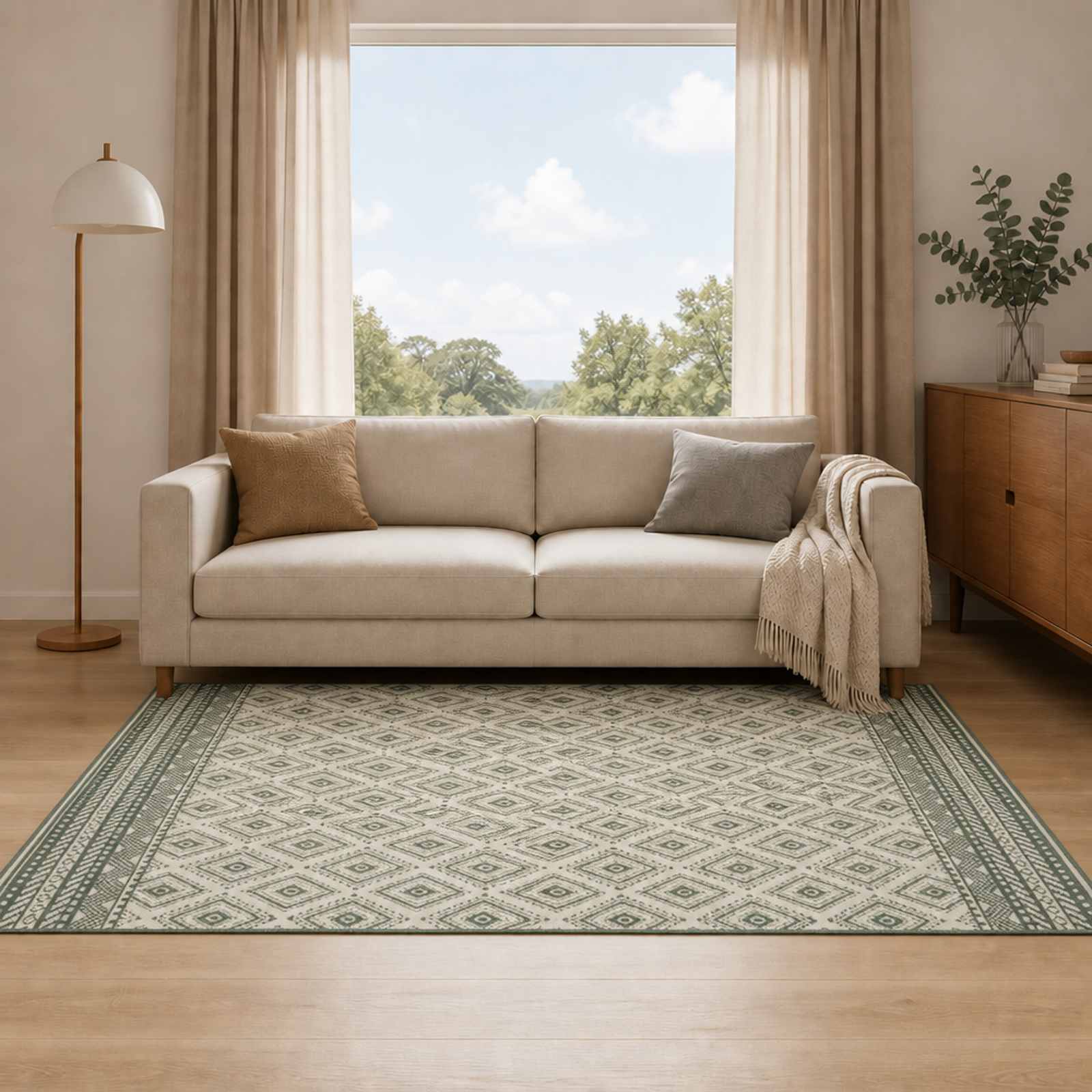 Preproga za območje Naravna in zelena 160 x 230 cm PET