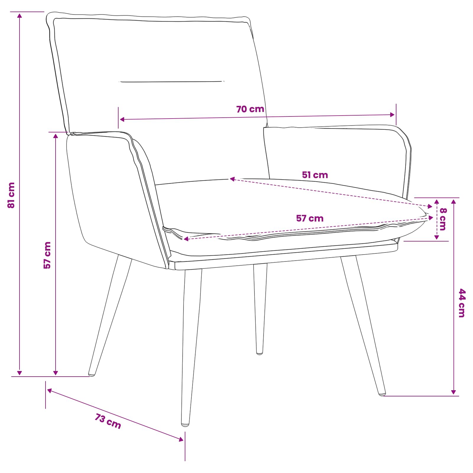 Fauteuil Roze Stof - Afbeelding 8