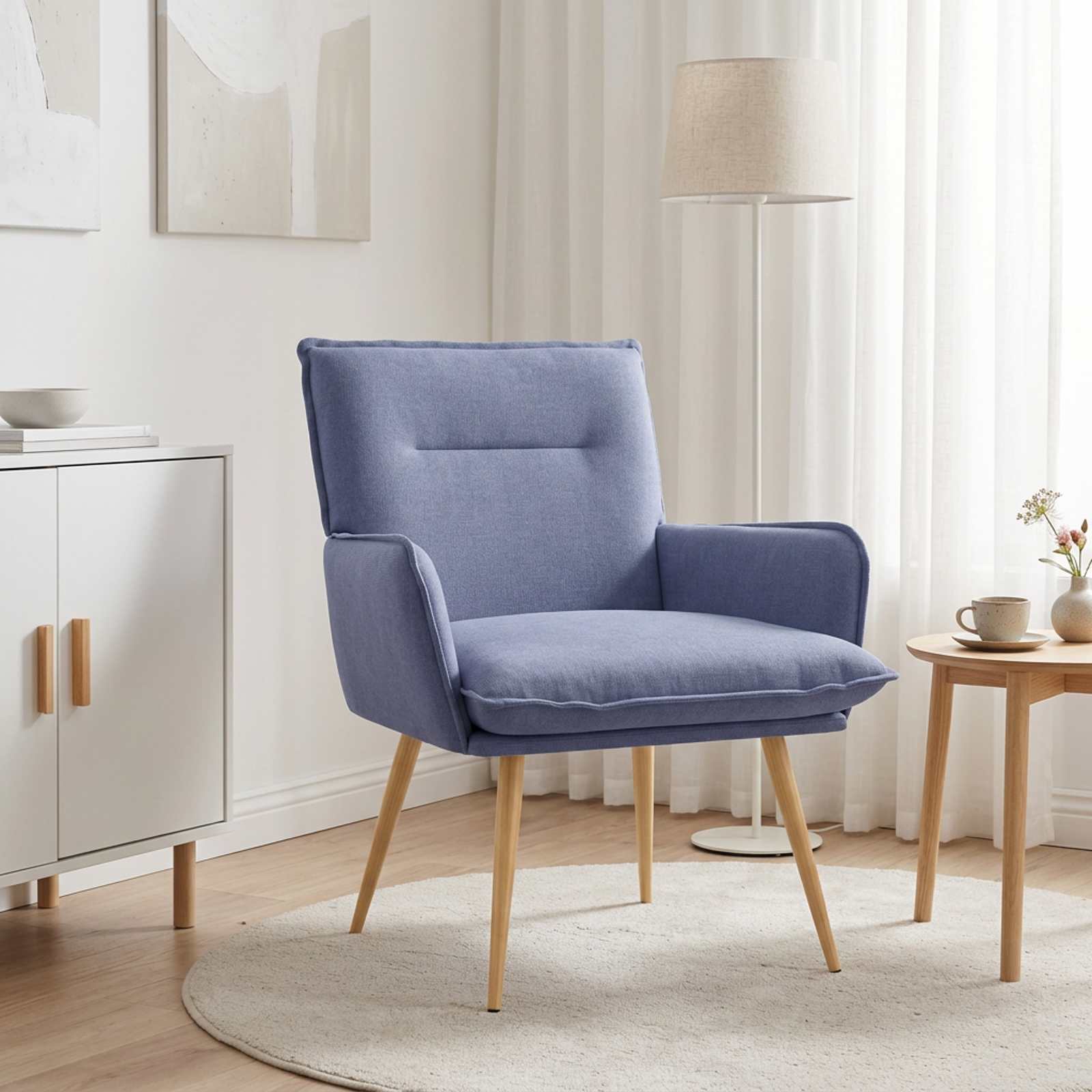 vidaXL Lænestol Jeans blå Stof