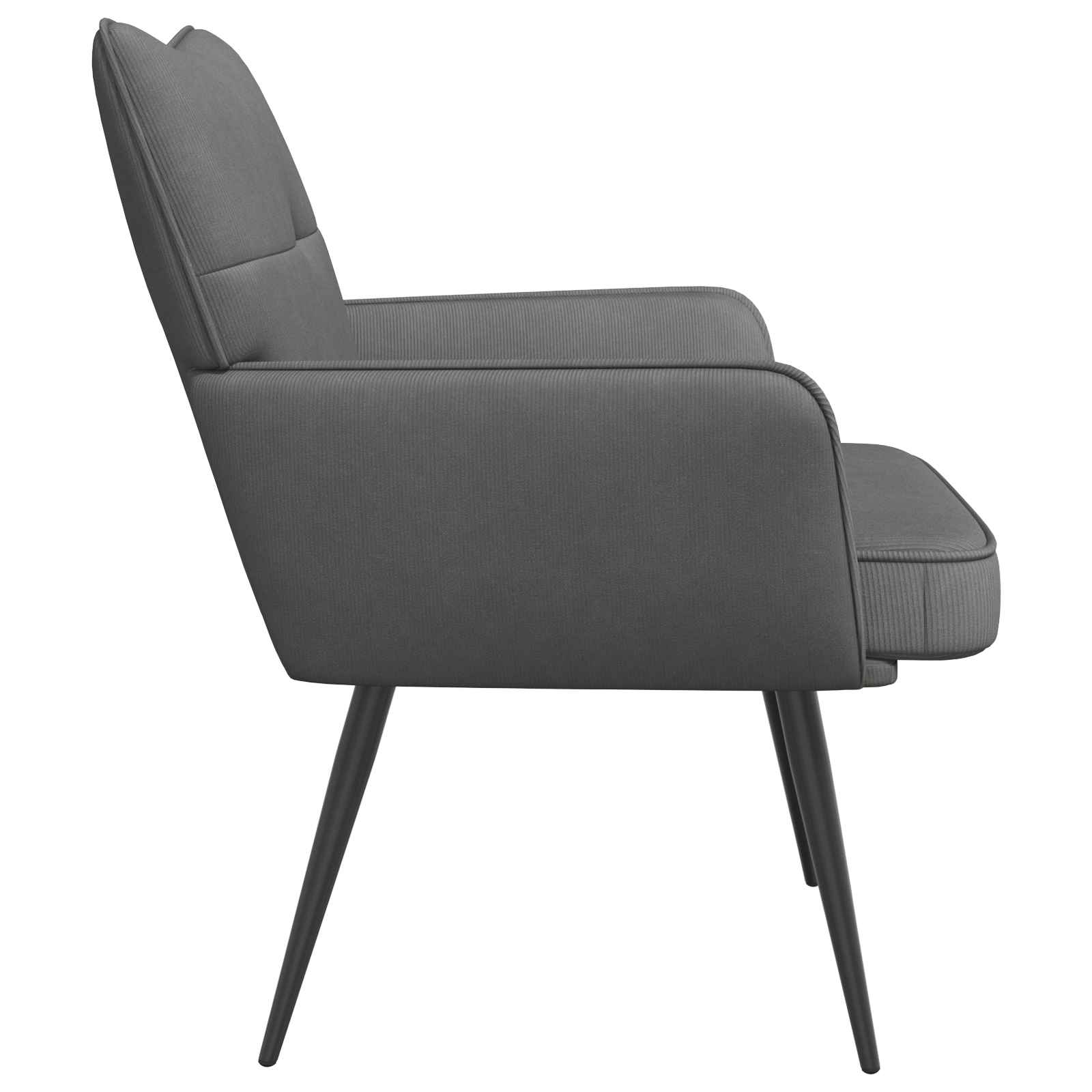 Fauteuil Donkergrijs Corduroystof - Afbeelding 3