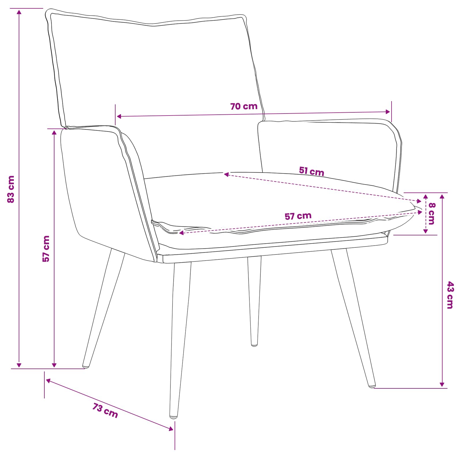 vidaXL Sessel Weiß Kunstleder – Bild 8
