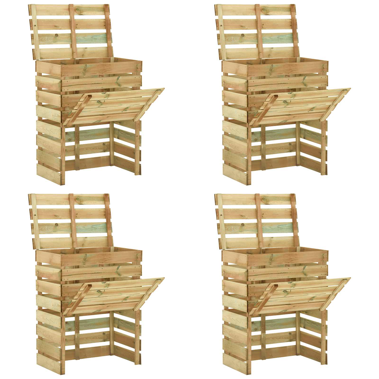 Latten tuincomposter 4 pcs Groen 110 x 58 x 113 cm image 1