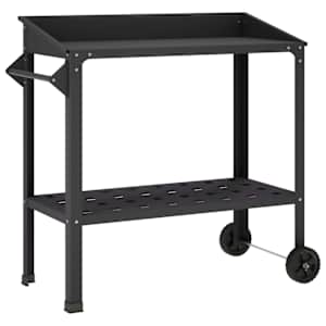 vidaXL Ratastega istutuslaud 96 x 50 x 89 cm K&uuml;lmvalmistatud teras