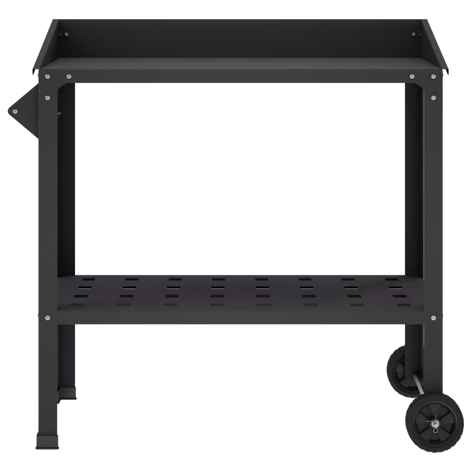 Pottafel met Wielen 96 x 50 x 89 cm Koudgewalst staal Zwart image 3