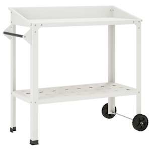 vidaXL Ratastega istutuslaud 96 x 50 x 89 cm K&uuml;lmvalmistatud teras