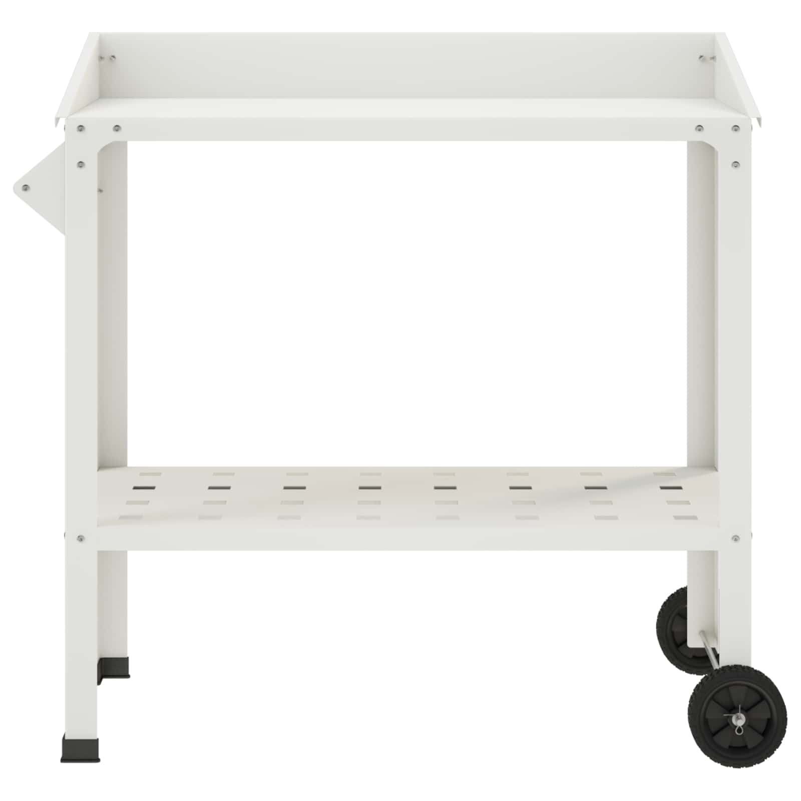 Miza za sajenje na kolesih 96 x 50 x 89 cm Mlinjeni jeklo Bela