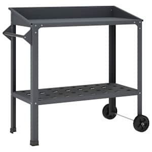 vidaXL Ratastega istutuslaud 96 x 50 x 89 cm K&uuml;lmvalmistatud teras