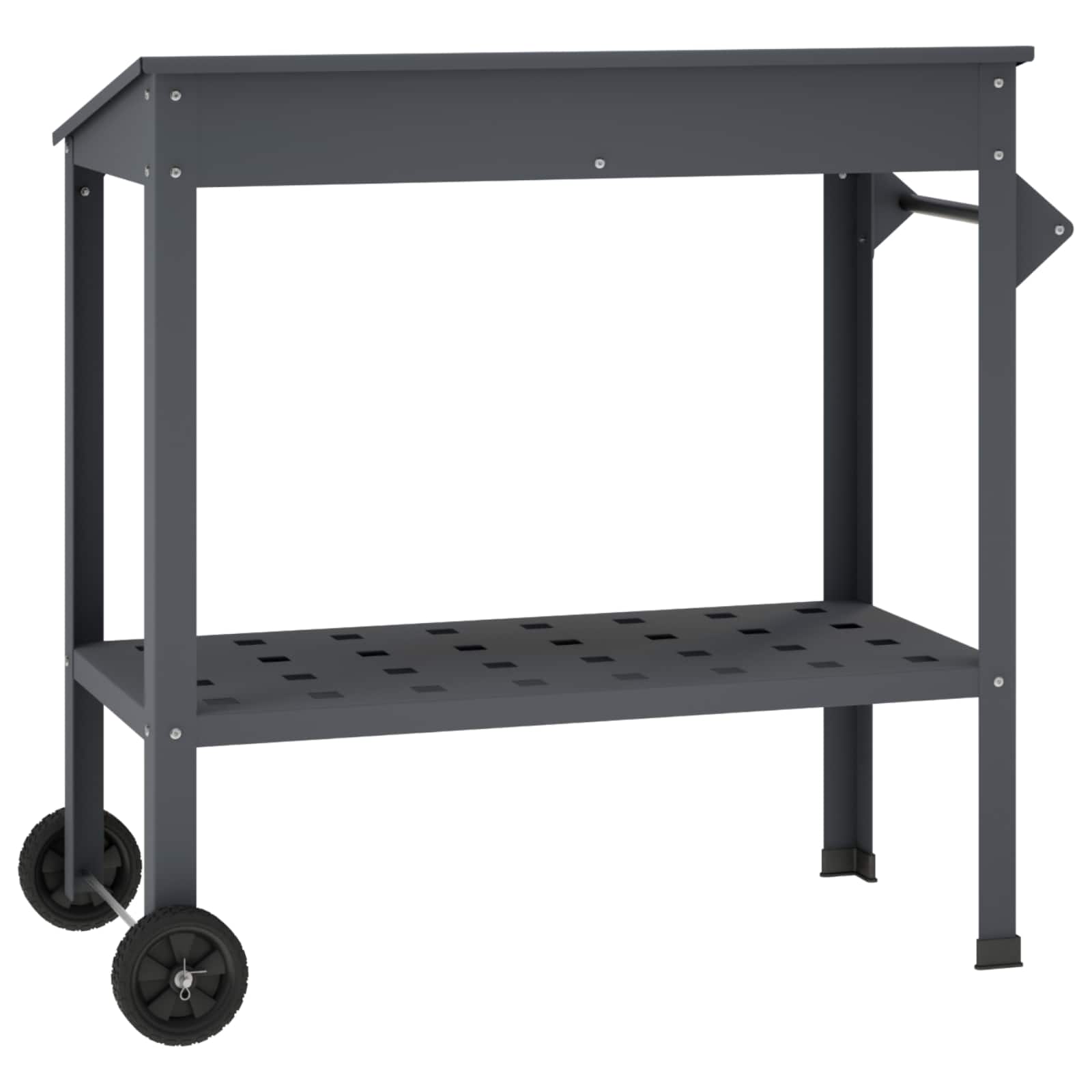Pottafel met Wielen 96 x 50 x 89 cm Koudgewalst staal Antraciet image 5