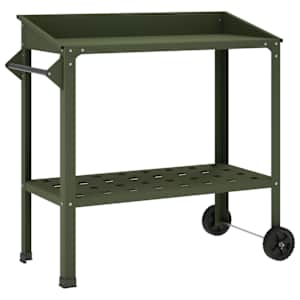 vidaXL Ratastega istutuslaud 96 x 50 x 89 cm K&uuml;lmvalmistatud teras