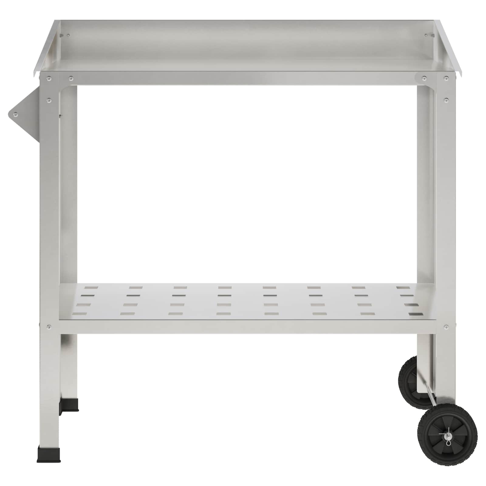 Pottafel met Wielen 96 x 50 x 89 cm Roestvrij staal zilver image 3