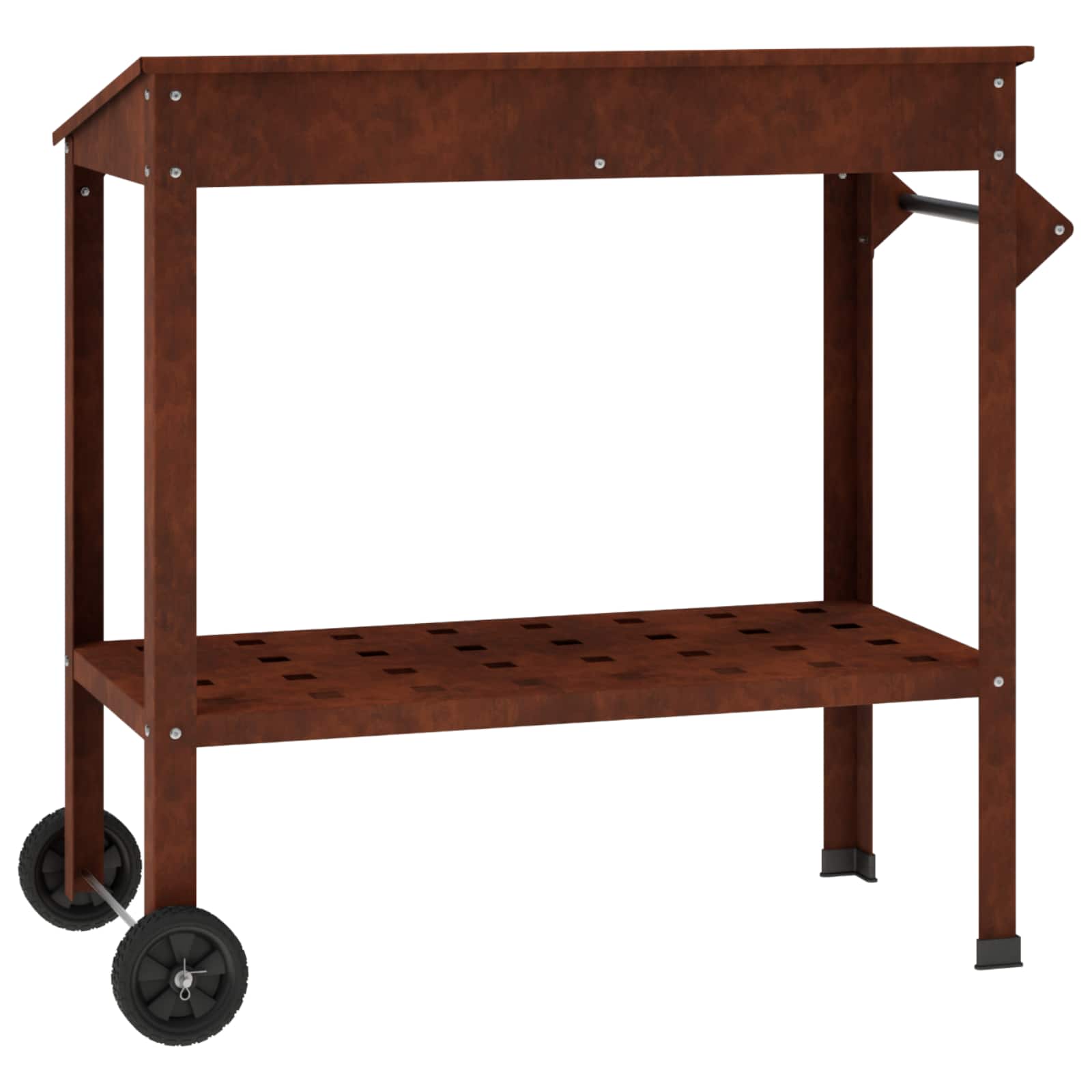 Pottafel met Wielen Roestkleurig 96 x 50 x 89 cm weervast staal image 6