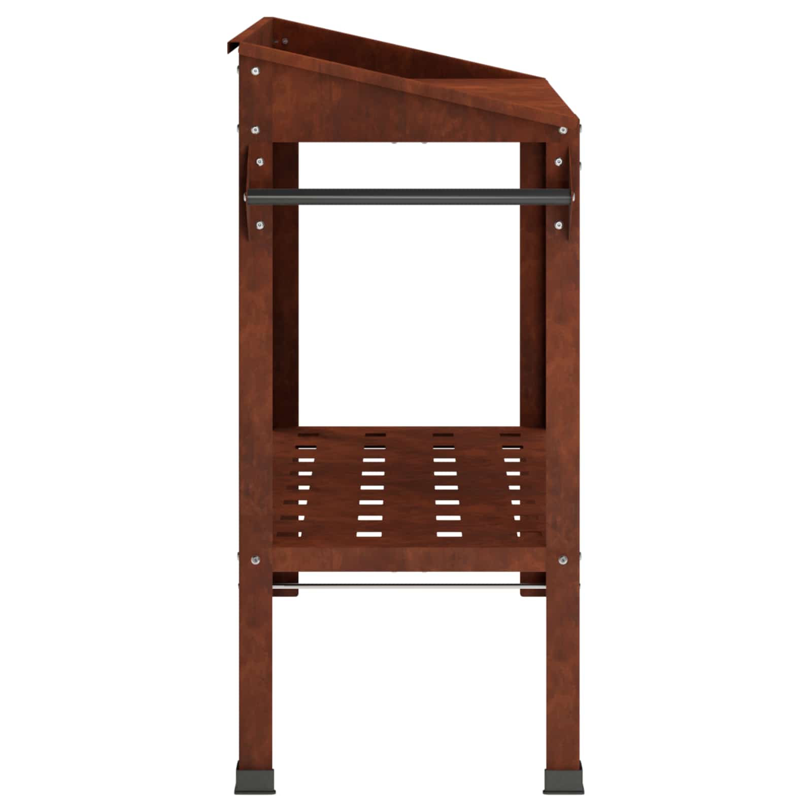 Pottafel met Wielen Roestkleurig 96 x 50 x 89 cm weervast staal image 5